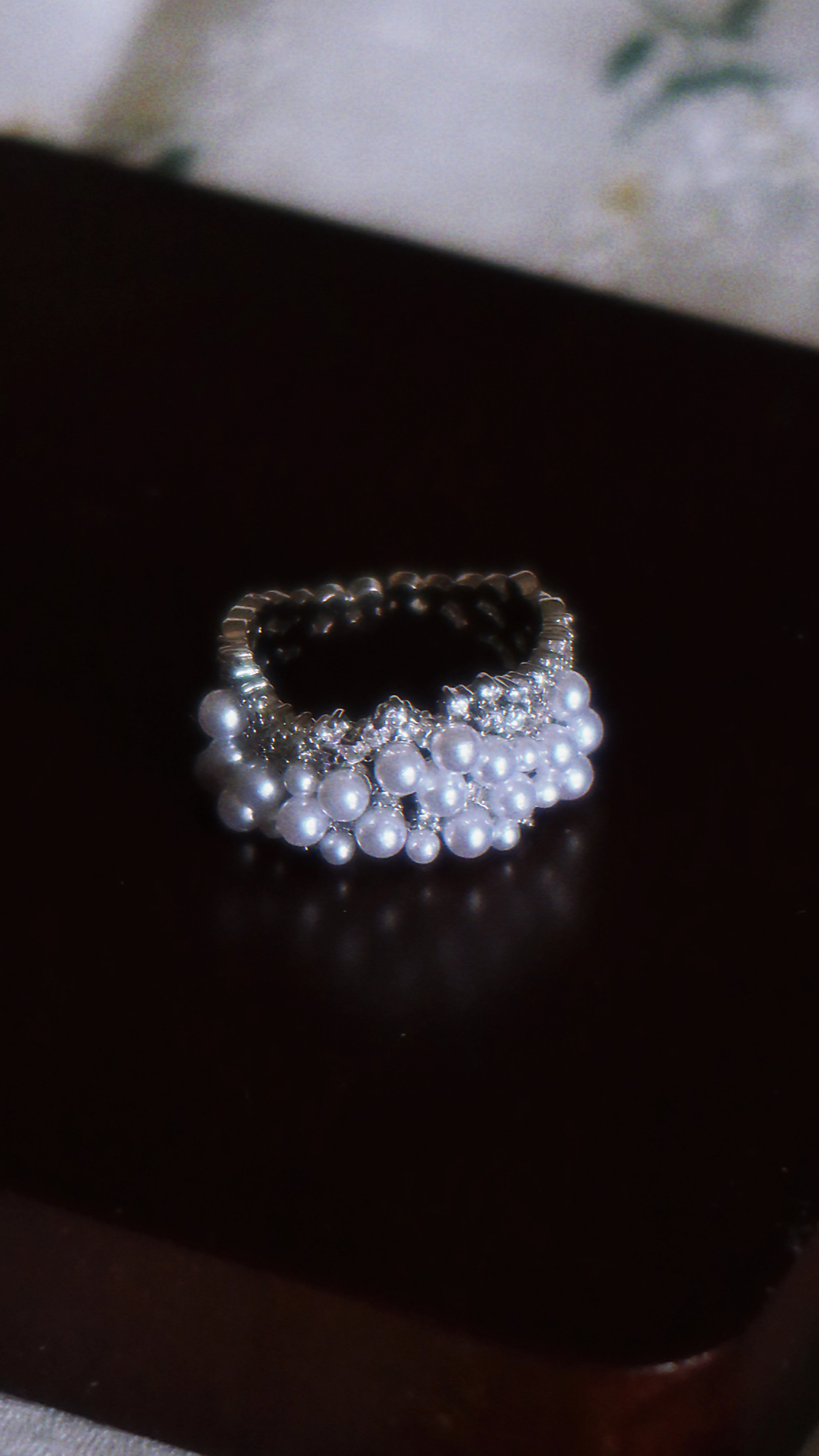 Star Dew Ring – Pearl & Silver Organic Ring