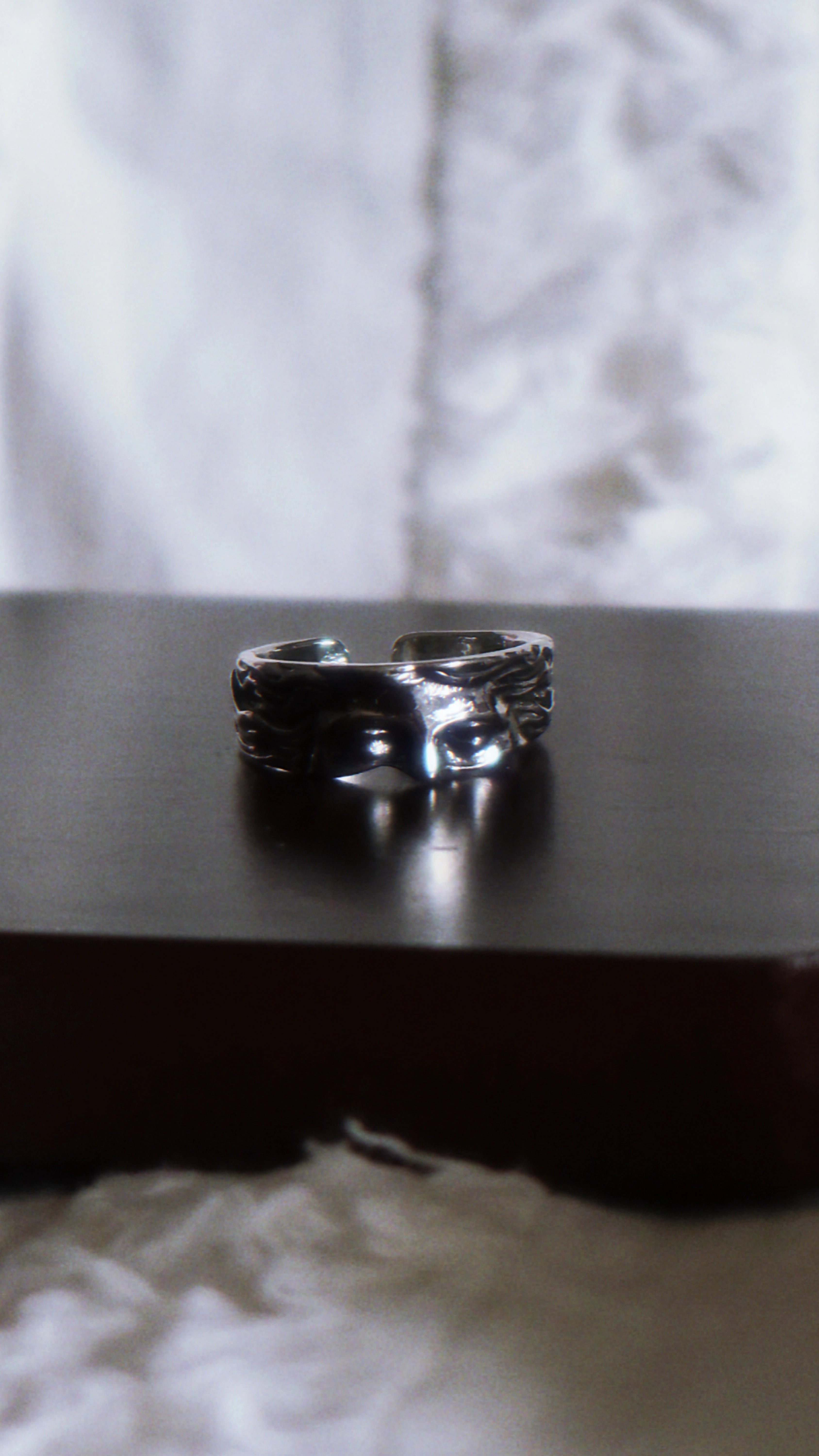 The Gaze Ring — Sculptural Face Wide Band Ring