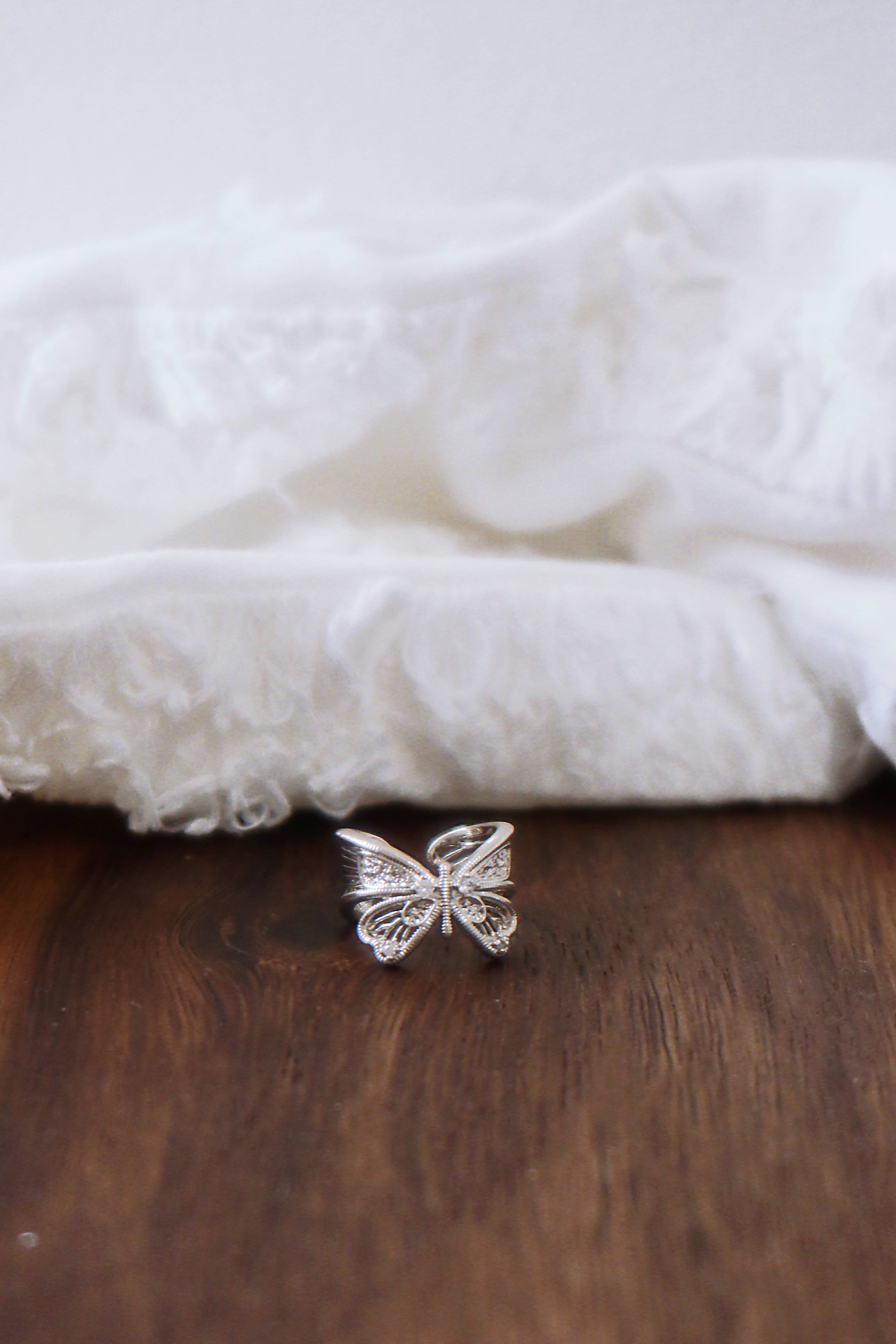 The Dreaming Butterfly. Vintage-style Openwork Antique Silver Ring