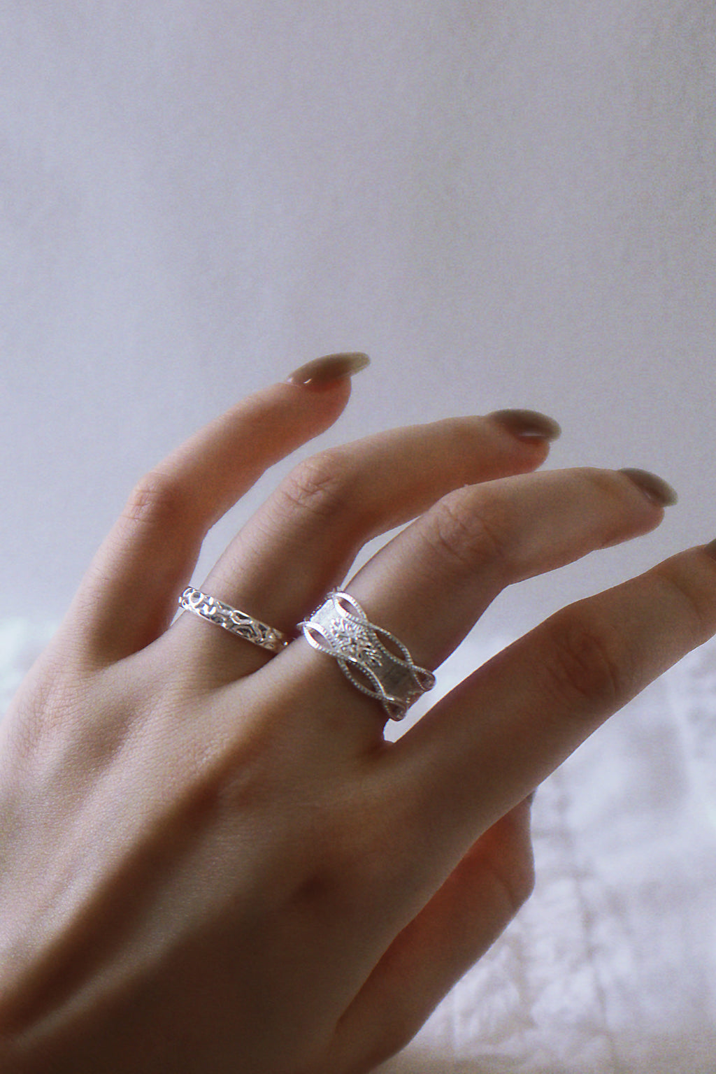 The Frost Lattice - Crystalline Sterling Silver Ring