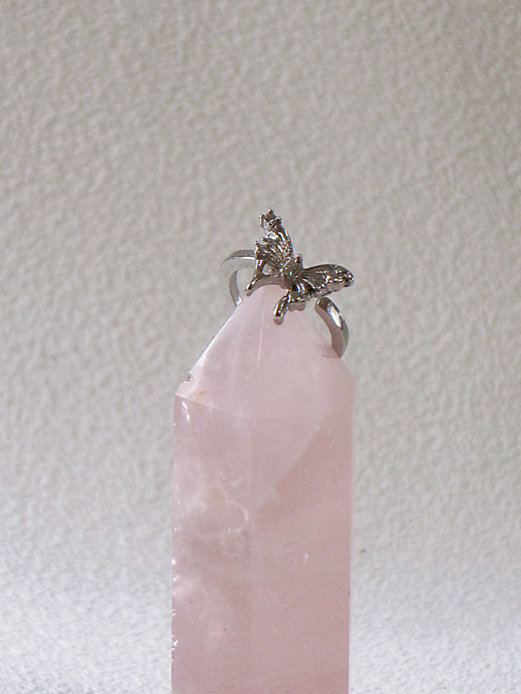 Withered Butterfly – Broken Wing Zirconia Ring