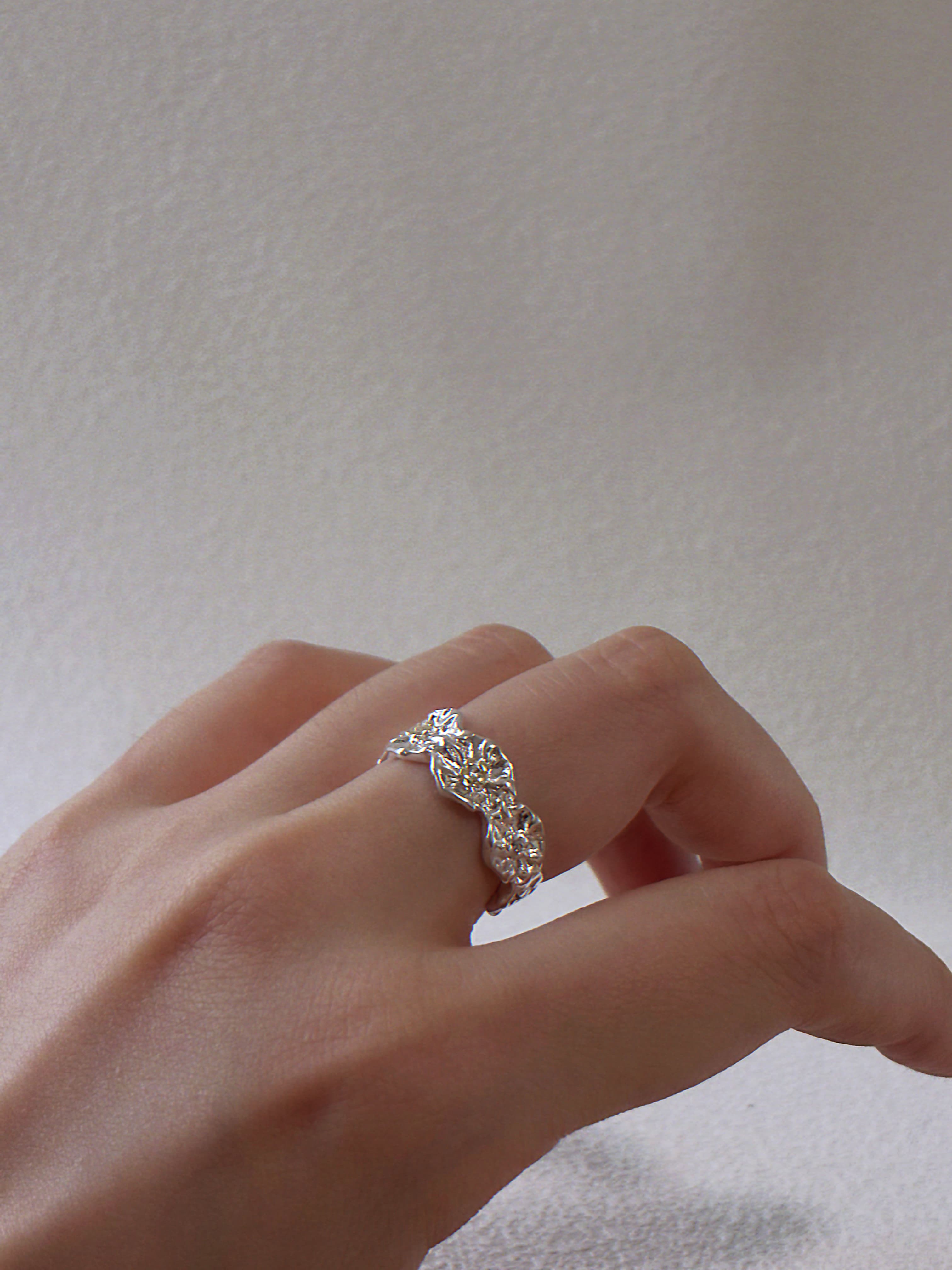 Irregular Floral – Stackable Twisted & Floral Ring Set of 2