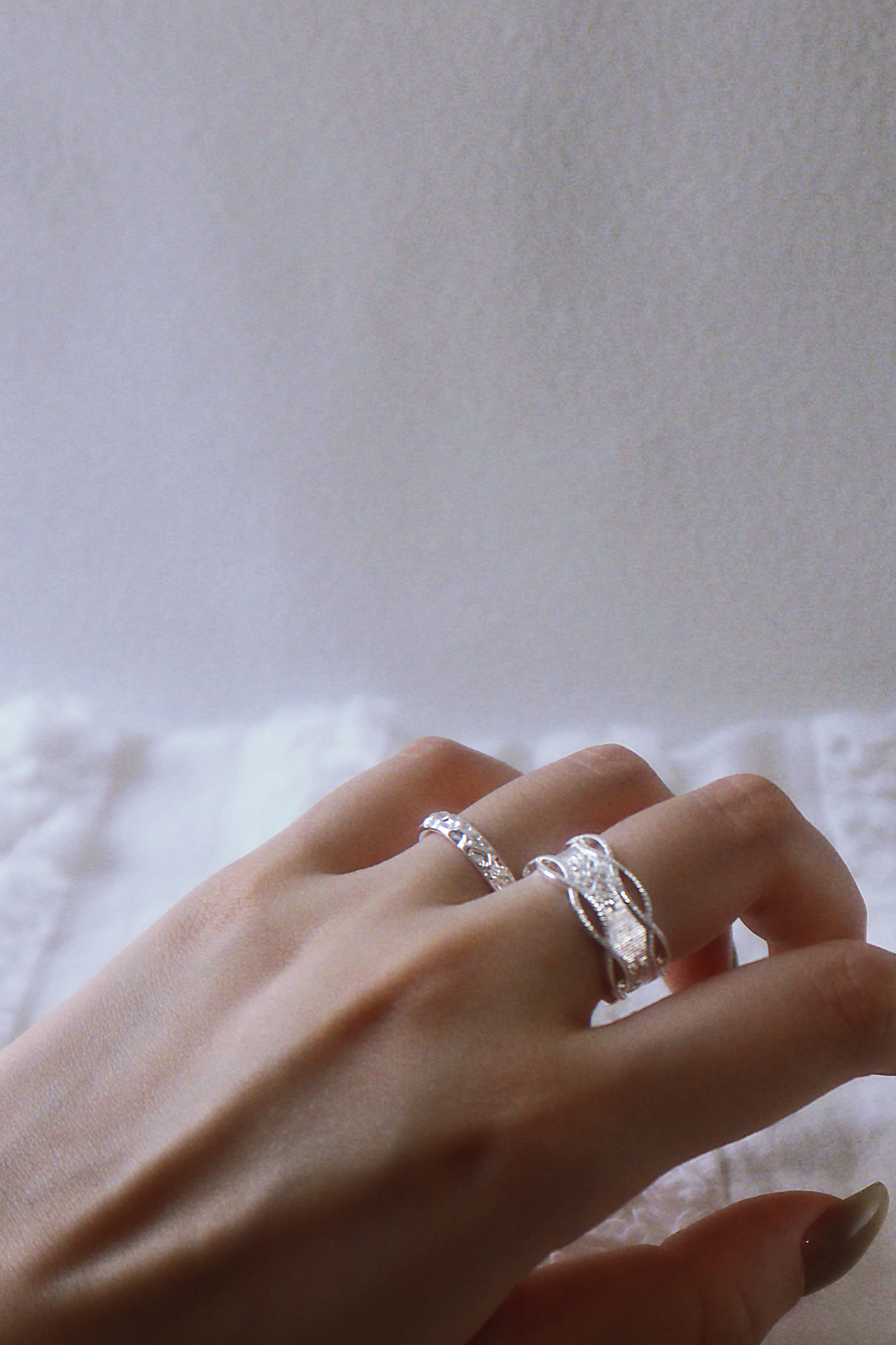 The Frost Lattice - Crystalline Sterling Silver Ring