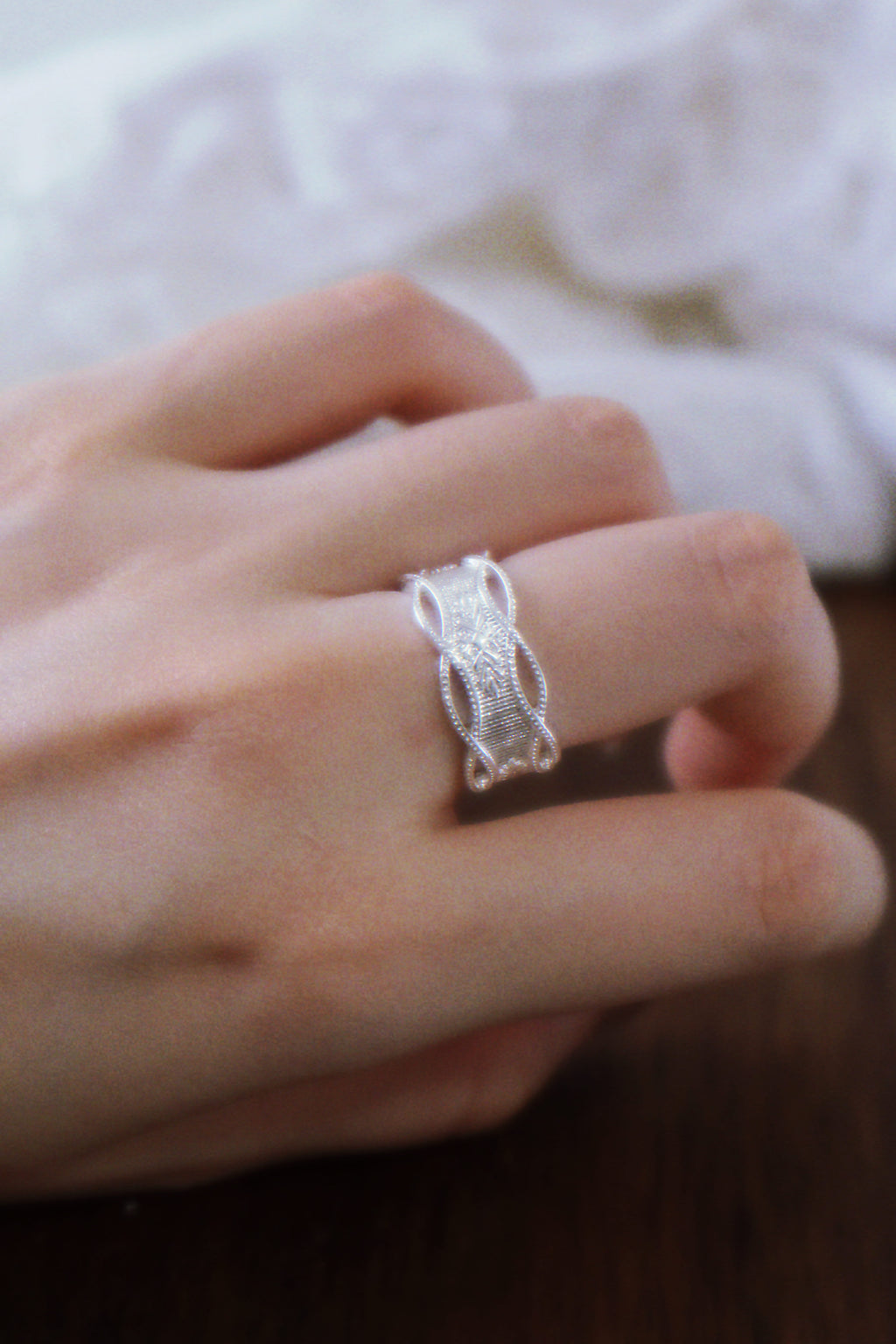 The Frost Lattice - Crystalline Sterling Silver Ring