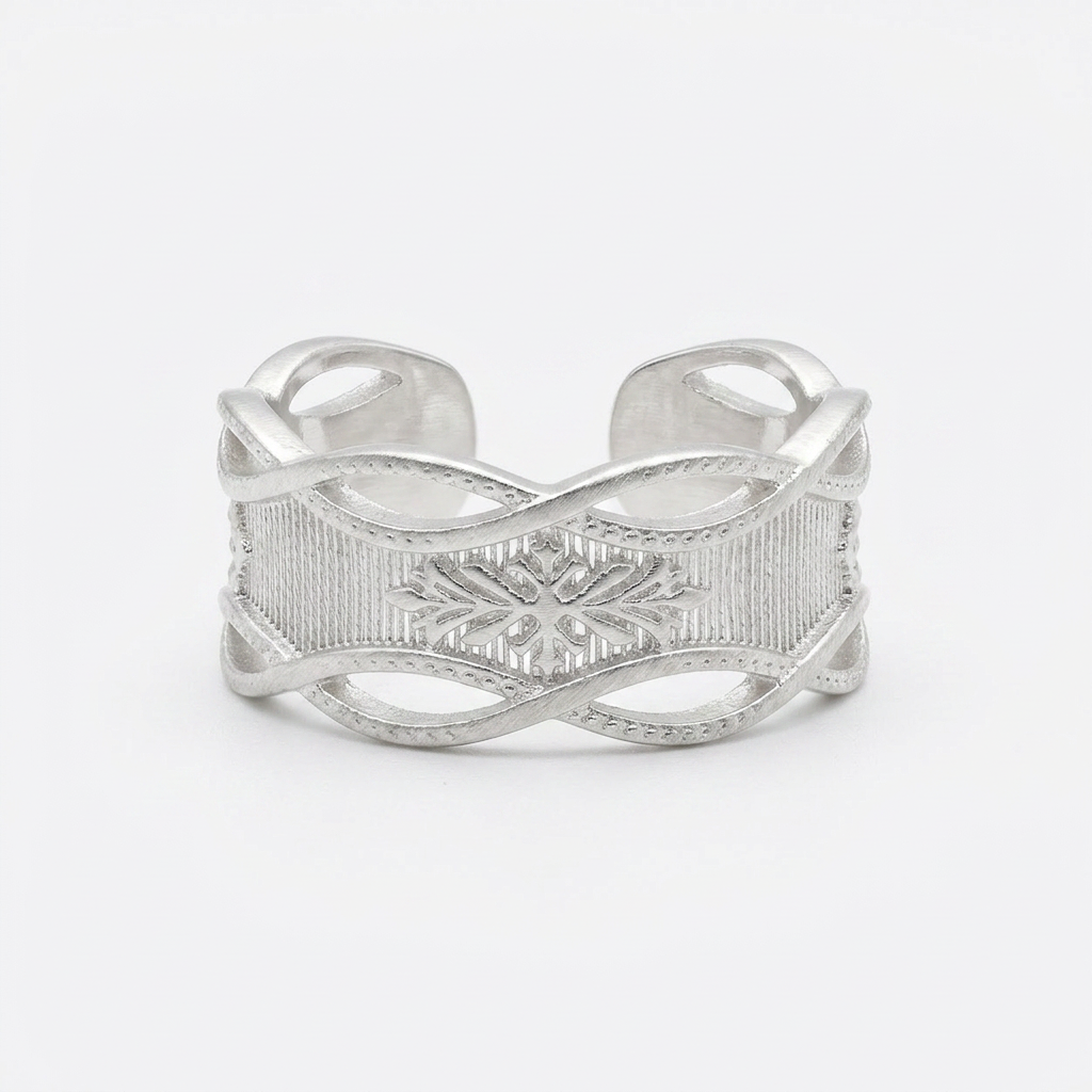 The Frost Lattice - Crystalline Sterling Silver Ring