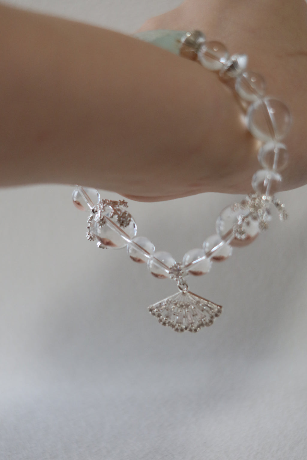 The Found Glacier – Natural Quartz & Roman-style Glass Bracelet