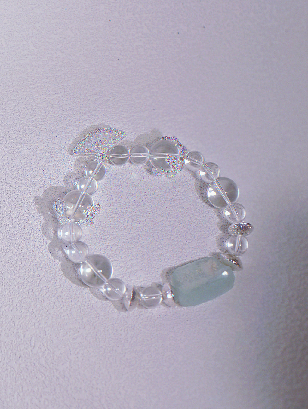 The Found Glacier – Natural Quartz & Roman-style Glass Bracelet