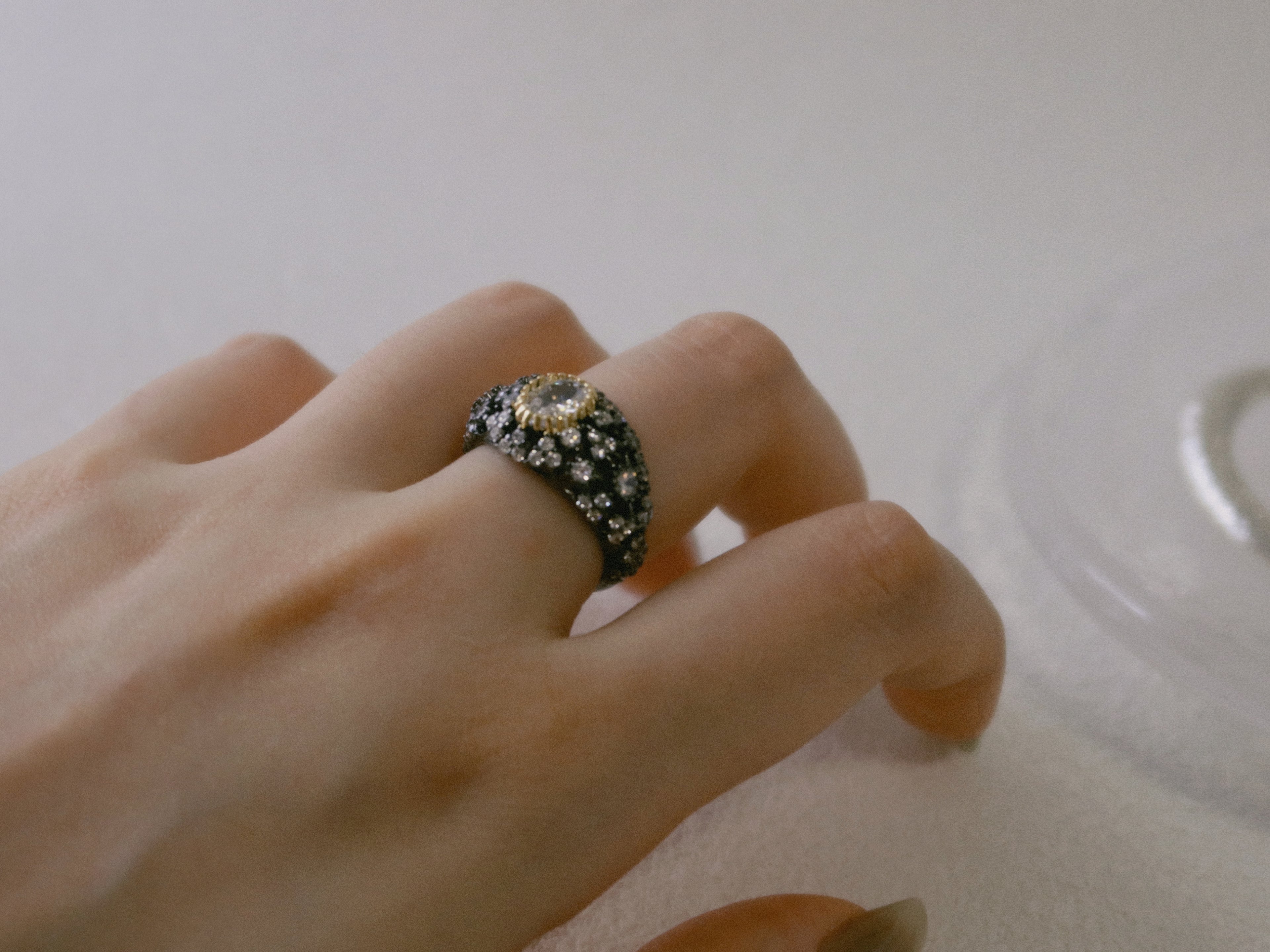 The Dark Glory Ring — All-Black Gothic Zirconia Statement Ring
