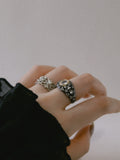 The Dark Glory Ring — All-Black Gothic Zirconia Statement Ring