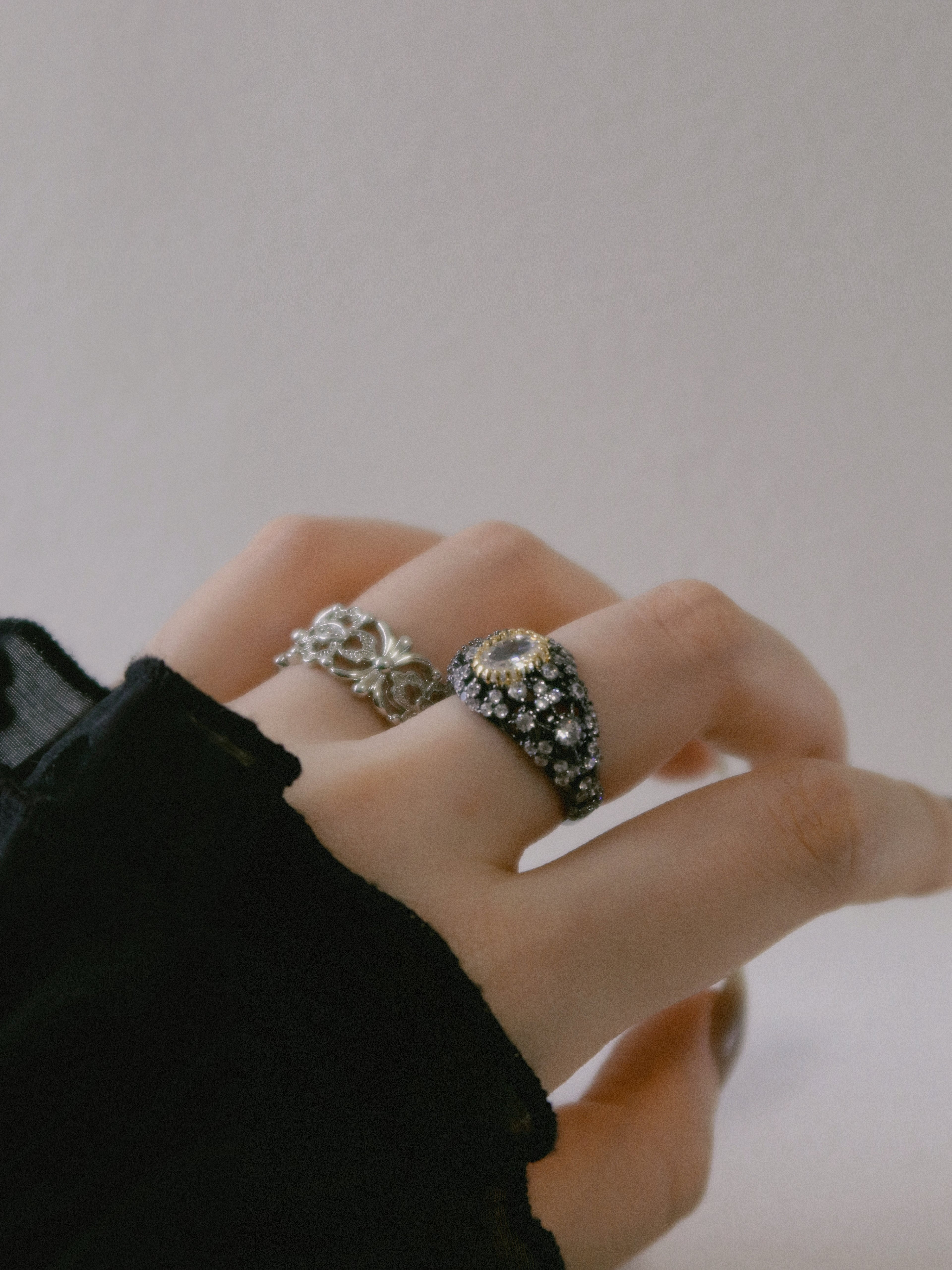 The Dark Glory Ring — All-Black Gothic Zirconia Statement Ring