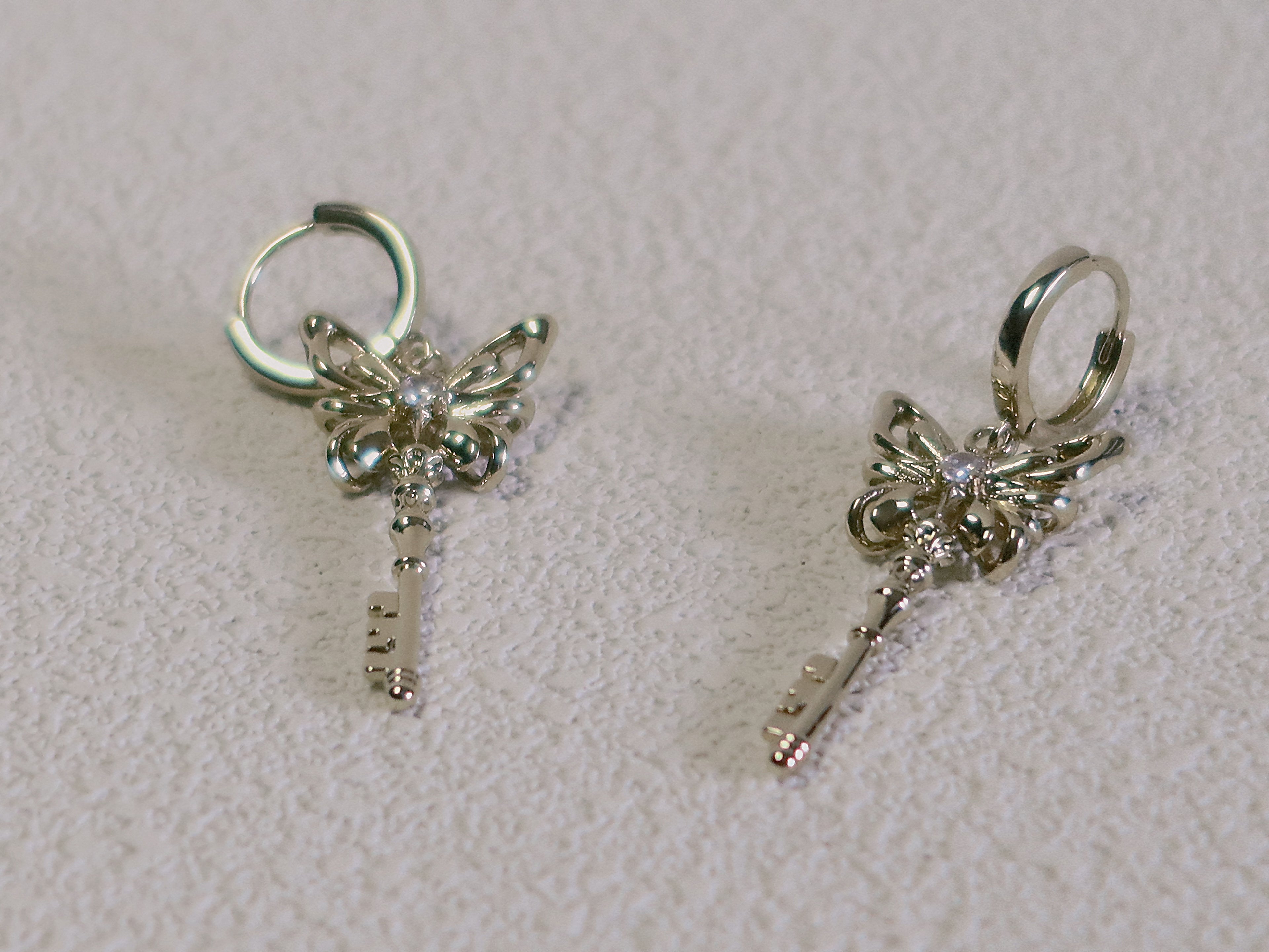 The Butterfly Key – Radiant Drop Earrings in 18K Gold Plated Eco Brass