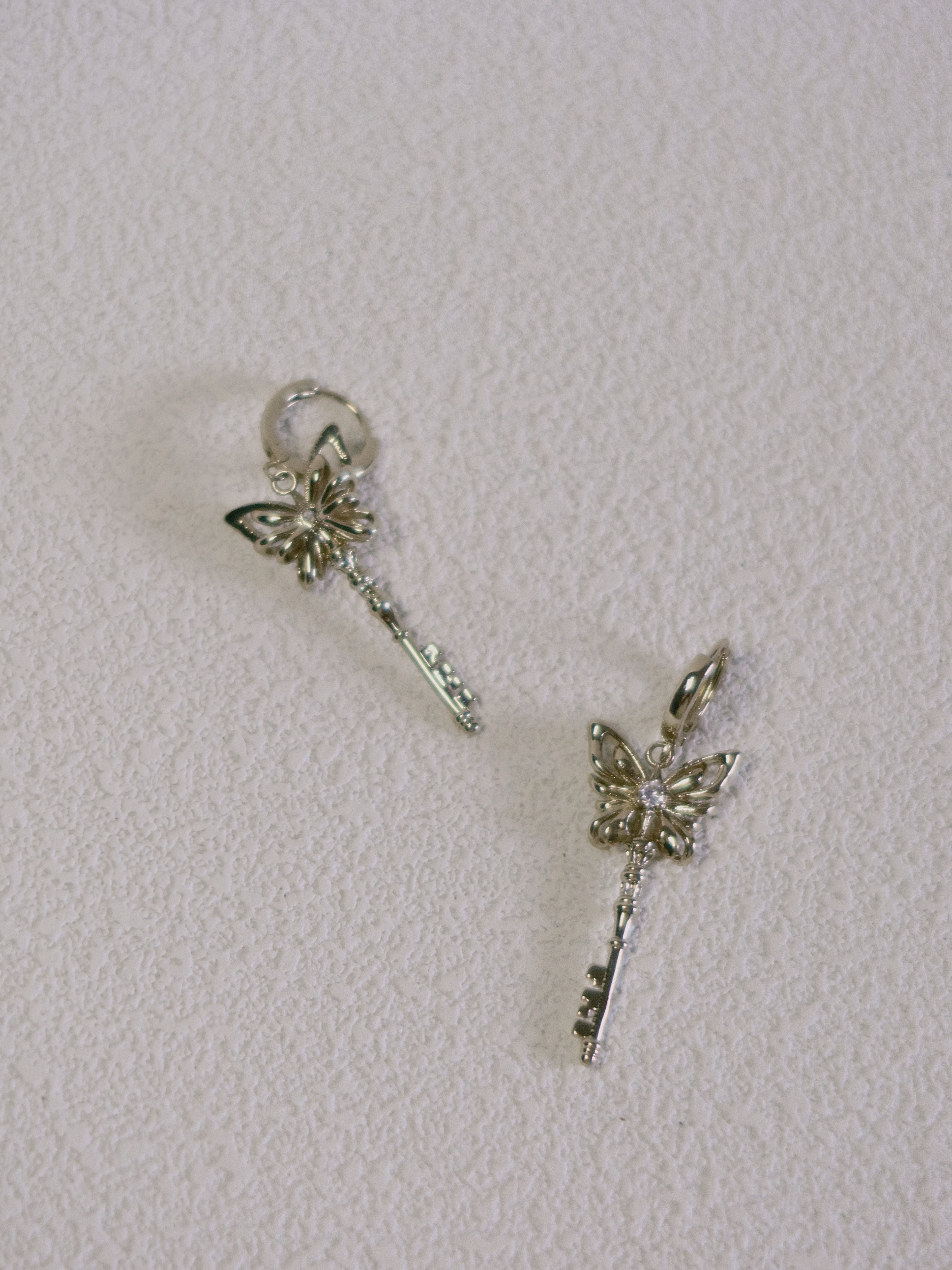 The Butterfly Key – Radiant Drop Earrings in 18K Gold Plated Eco Brass