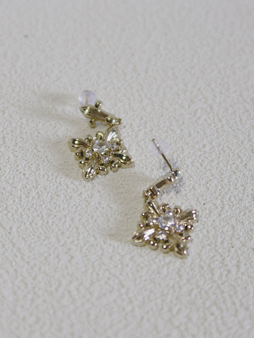 The Golden Iris – Elegant Drop Earrings in 18K Gold Plated Eco Brass