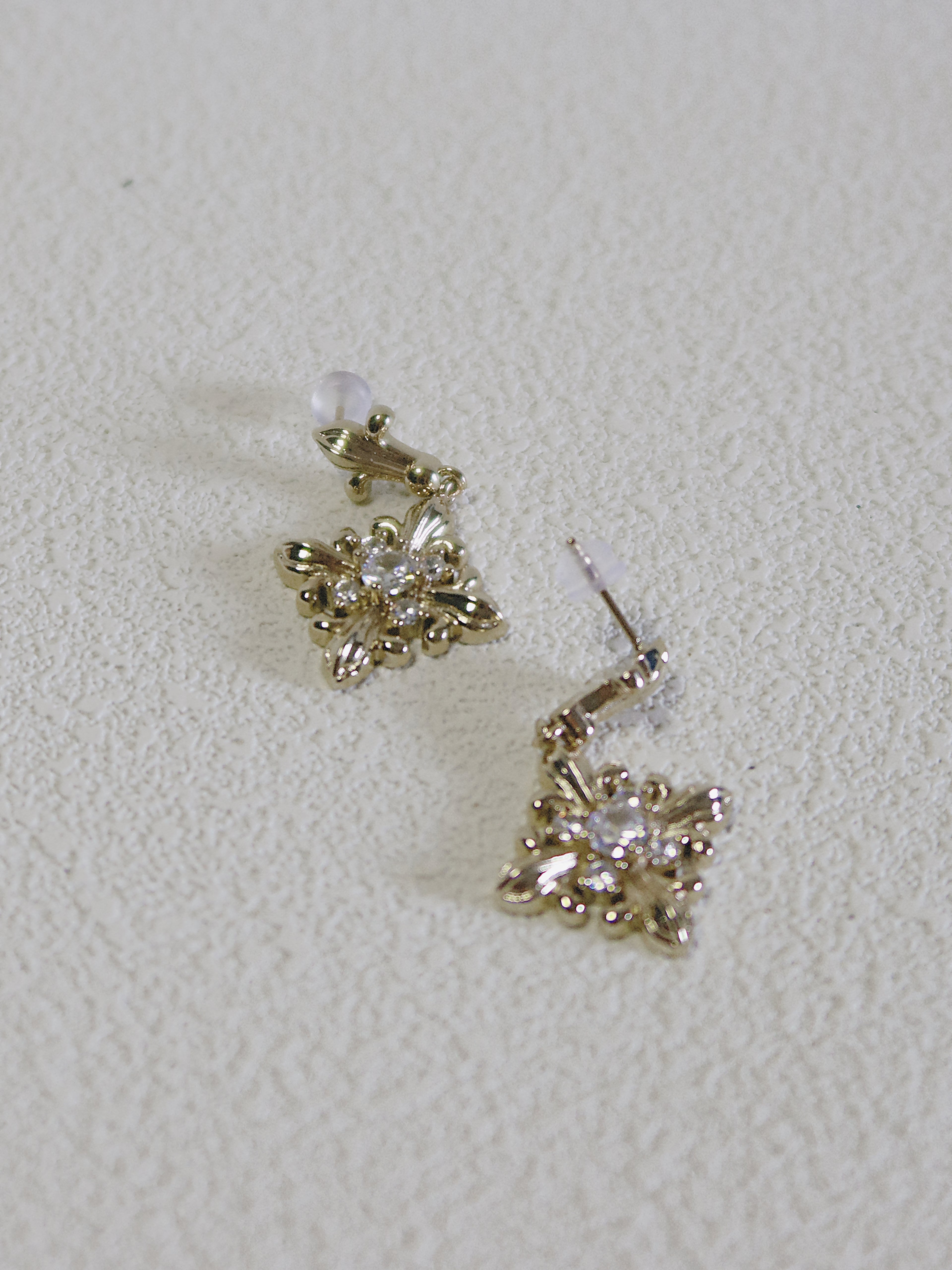 The Golden Iris – Elegant Drop Earrings in 18K Gold Plated Eco Brass