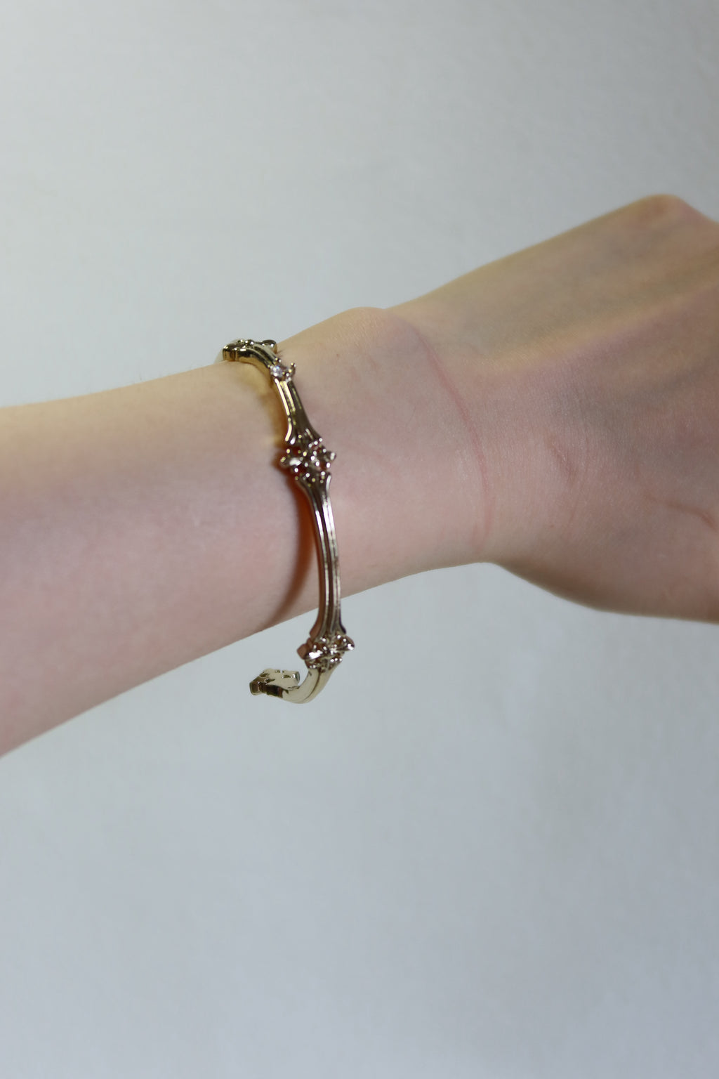 The Golden Iris – Architectural Cuff Bangle in 18K Gold Plated Eco Brass