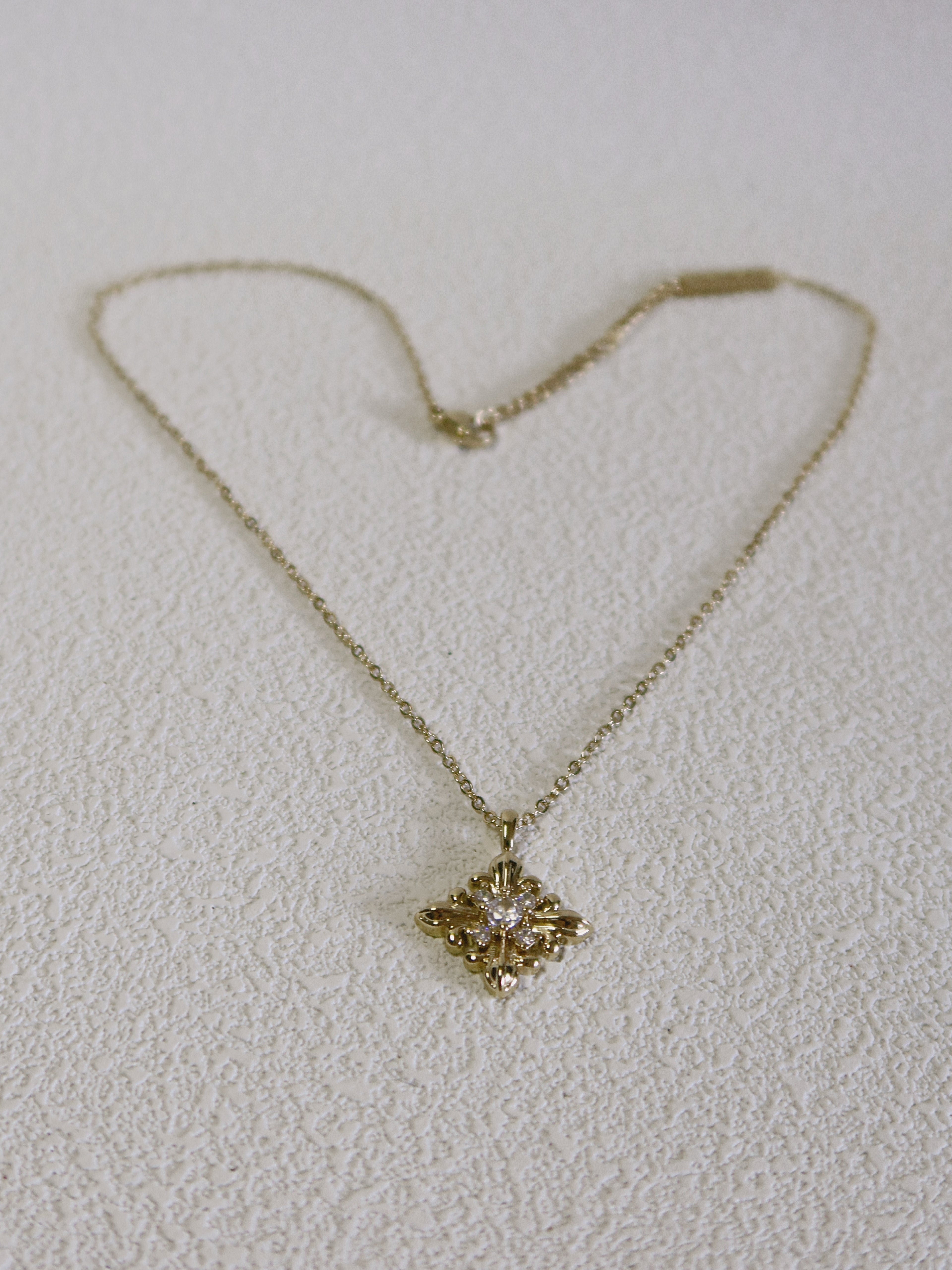 The Golden Iris – Radiant Pendant Necklace in 18K Gold Plated Eco Brass
