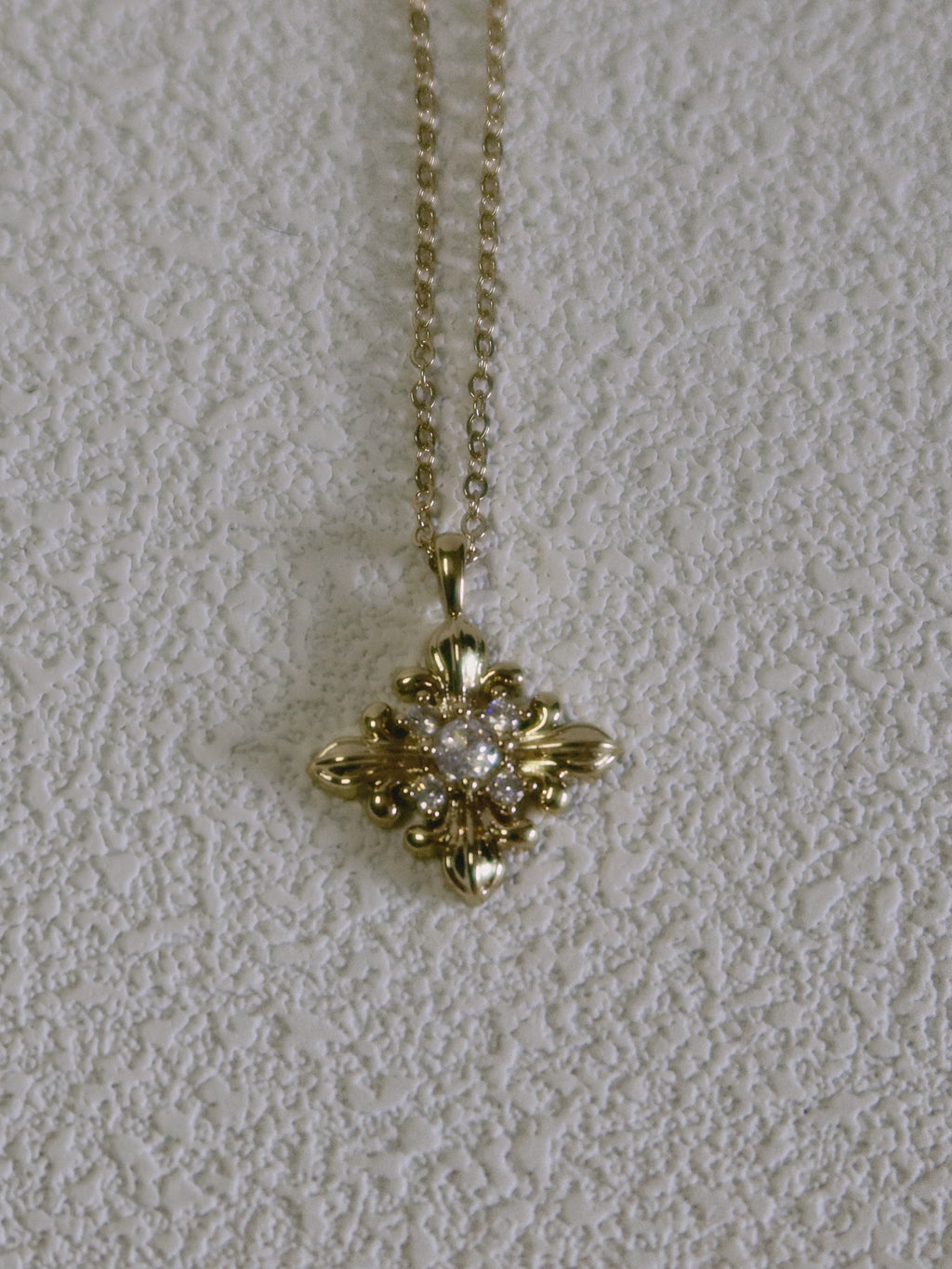The Golden Iris – Radiant Pendant Necklace in 18K Gold Plated Eco Brass