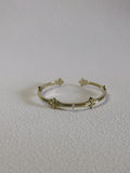 The Golden Iris – Architectural Cuff Bangle in 18K Gold Plated Eco Brass