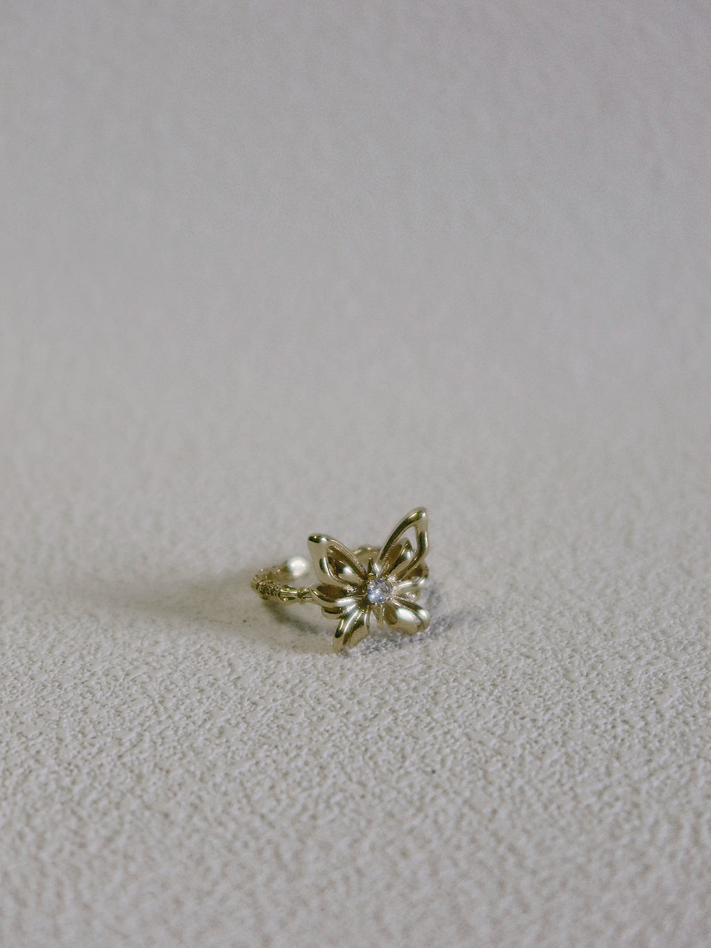 The Butterfly Key – 3D Openwork Ring in 18K Gold Plated Eco Brass