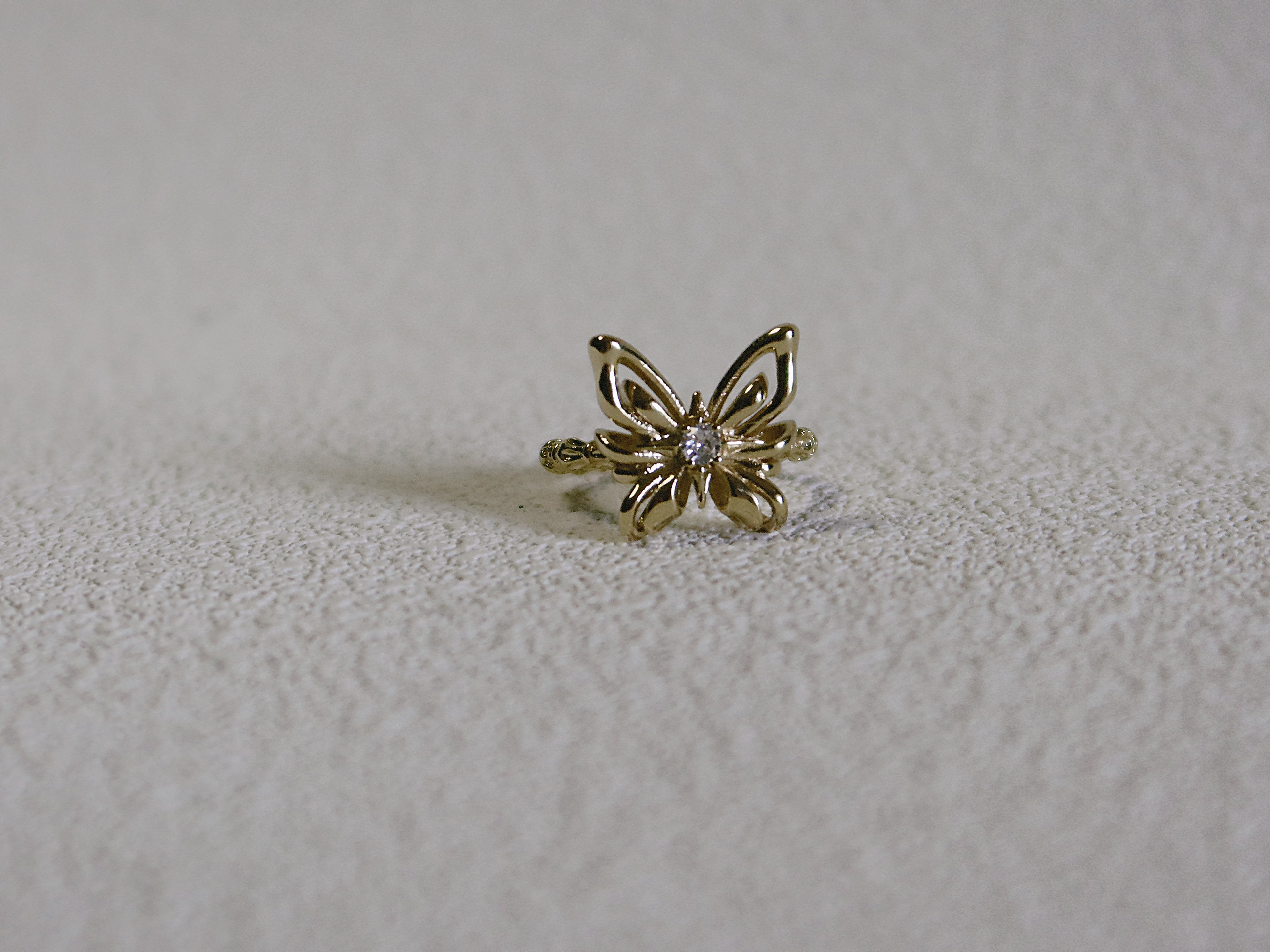 The Butterfly Key – 3D Openwork Ring in 18K Gold Plated Eco Brass