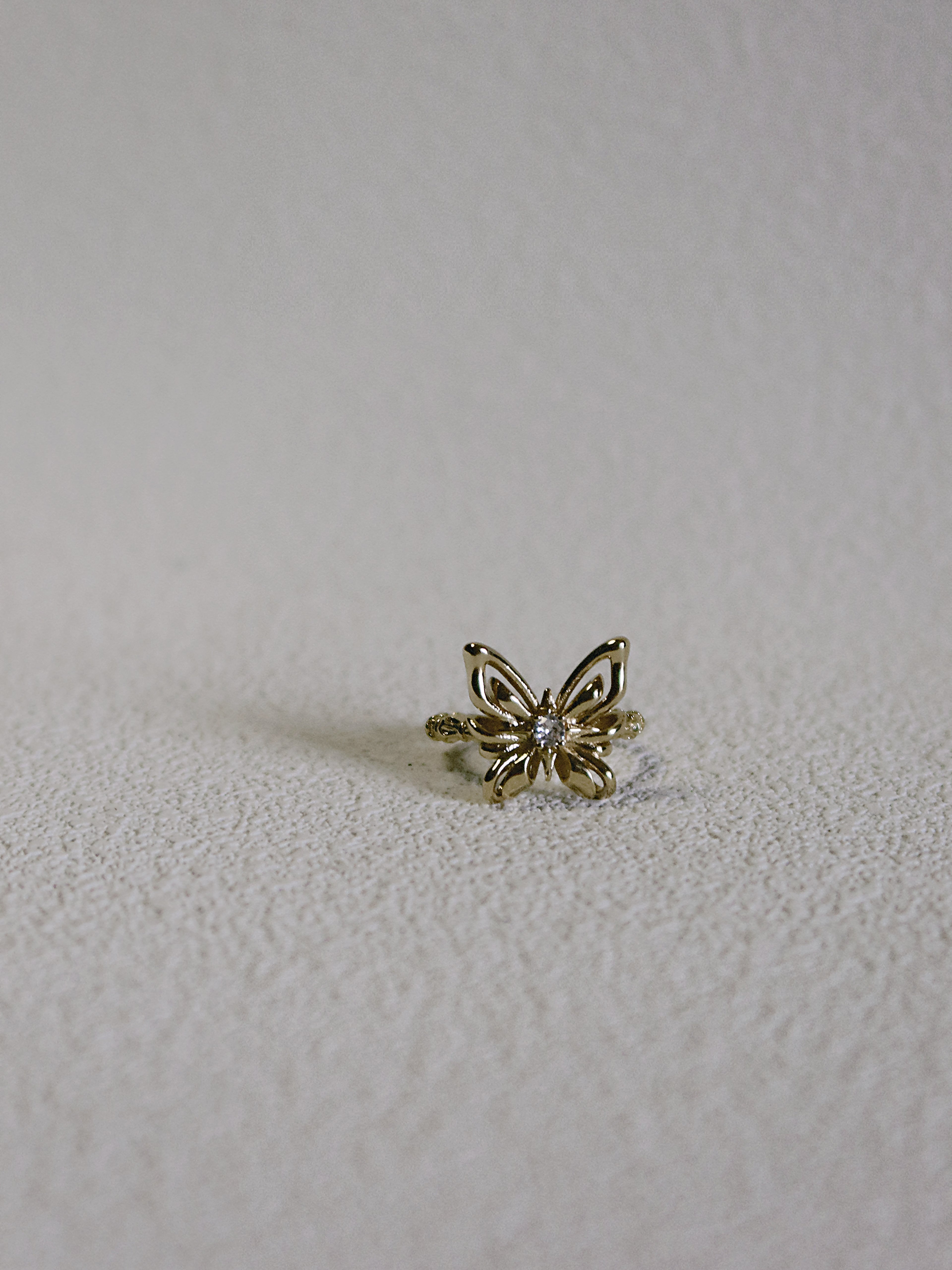 The Butterfly Key – 3D Openwork Ring in 18K Gold Plated Eco Brass