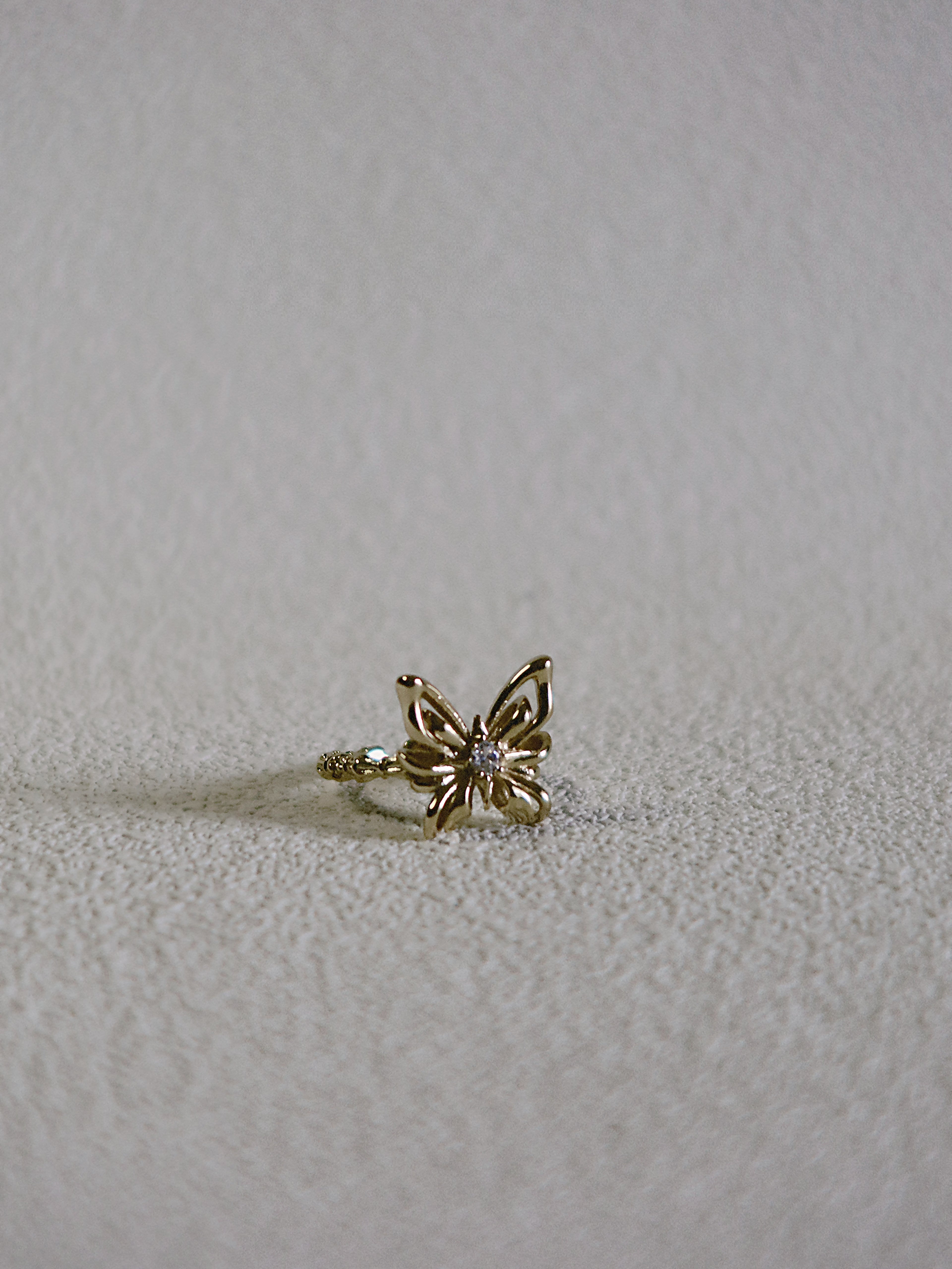 The Butterfly Key – 3D Openwork Ring in 18K Gold Plated Eco Brass