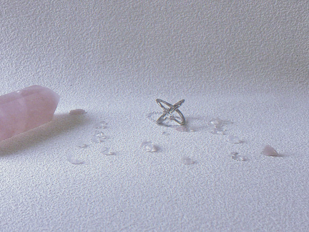 Star-Track Pinky Ring – S925 Sterling Silver Geometric Ring with Zircon