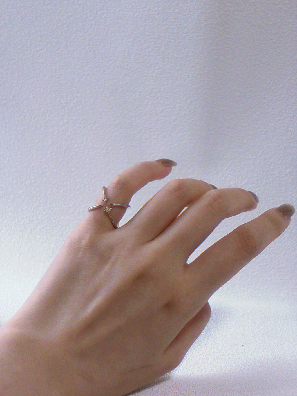 Star-Track Pinky Ring – S925 Sterling Silver Geometric Ring with Zircon