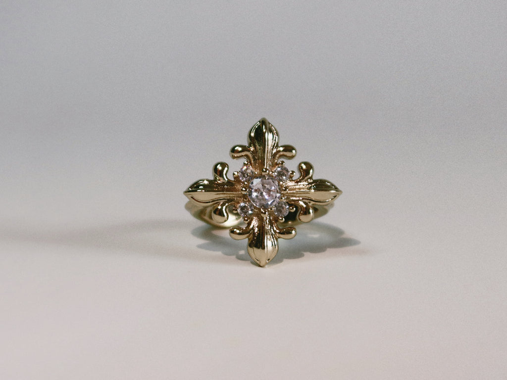 The Golden Iris - Statement Ring in 18K Gold Plated Eco Brass