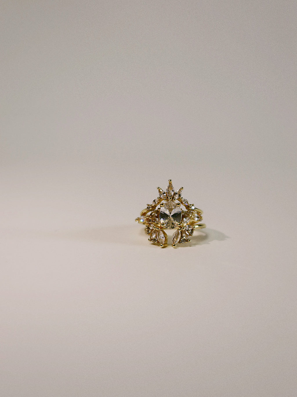 The Sovereign Trinity: The Oculus — Gold Plated Eco-Brass Oval Solitaire Cubic Zirconia Ring