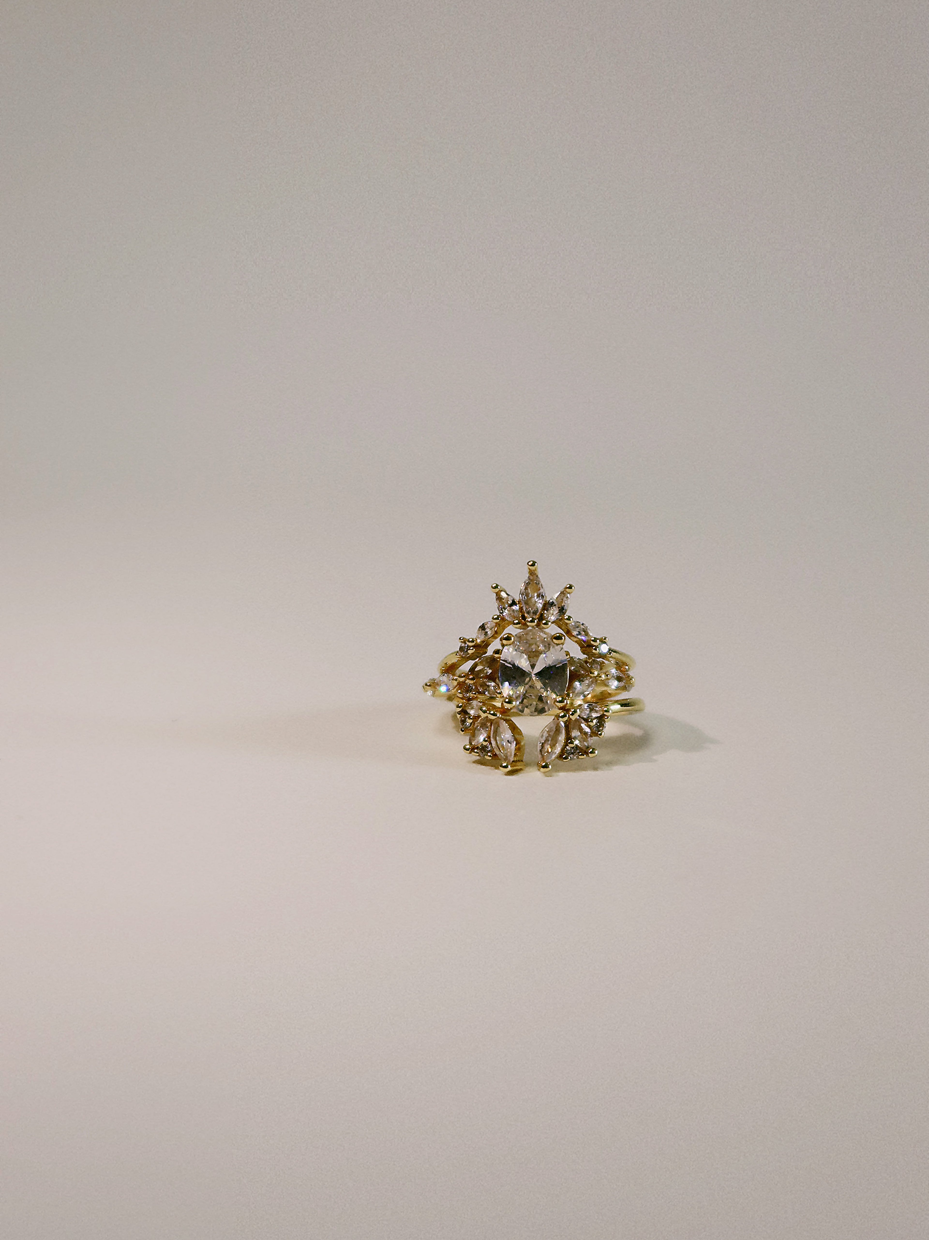 The Sovereign Trinity: The Oculus — Gold Plated Eco-Brass Oval Solitaire Cubic Zirconia Ring