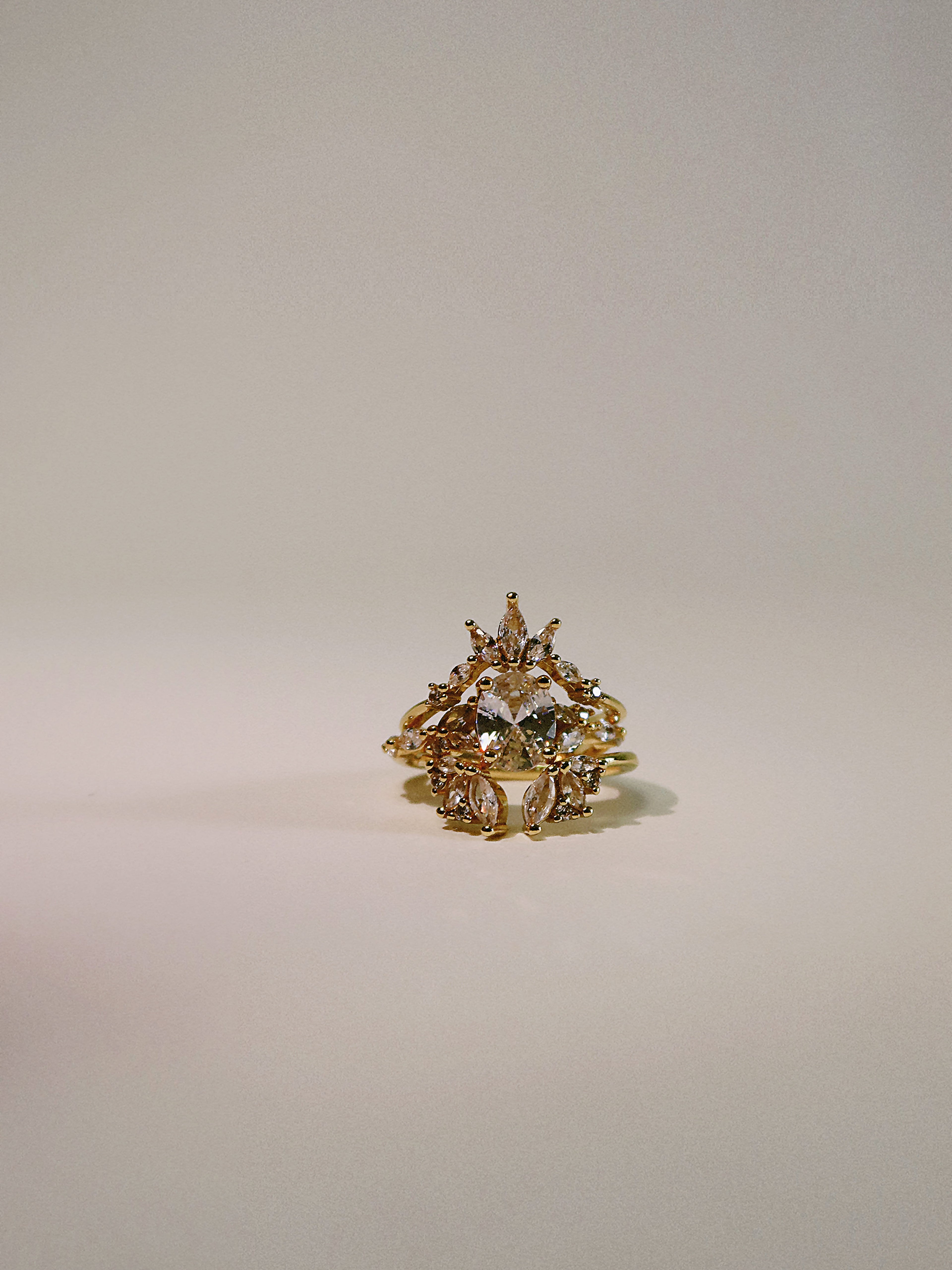 The Sovereign Trinity: The Oculus — Gold Plated Eco-Brass Oval Solitaire Cubic Zirconia Ring