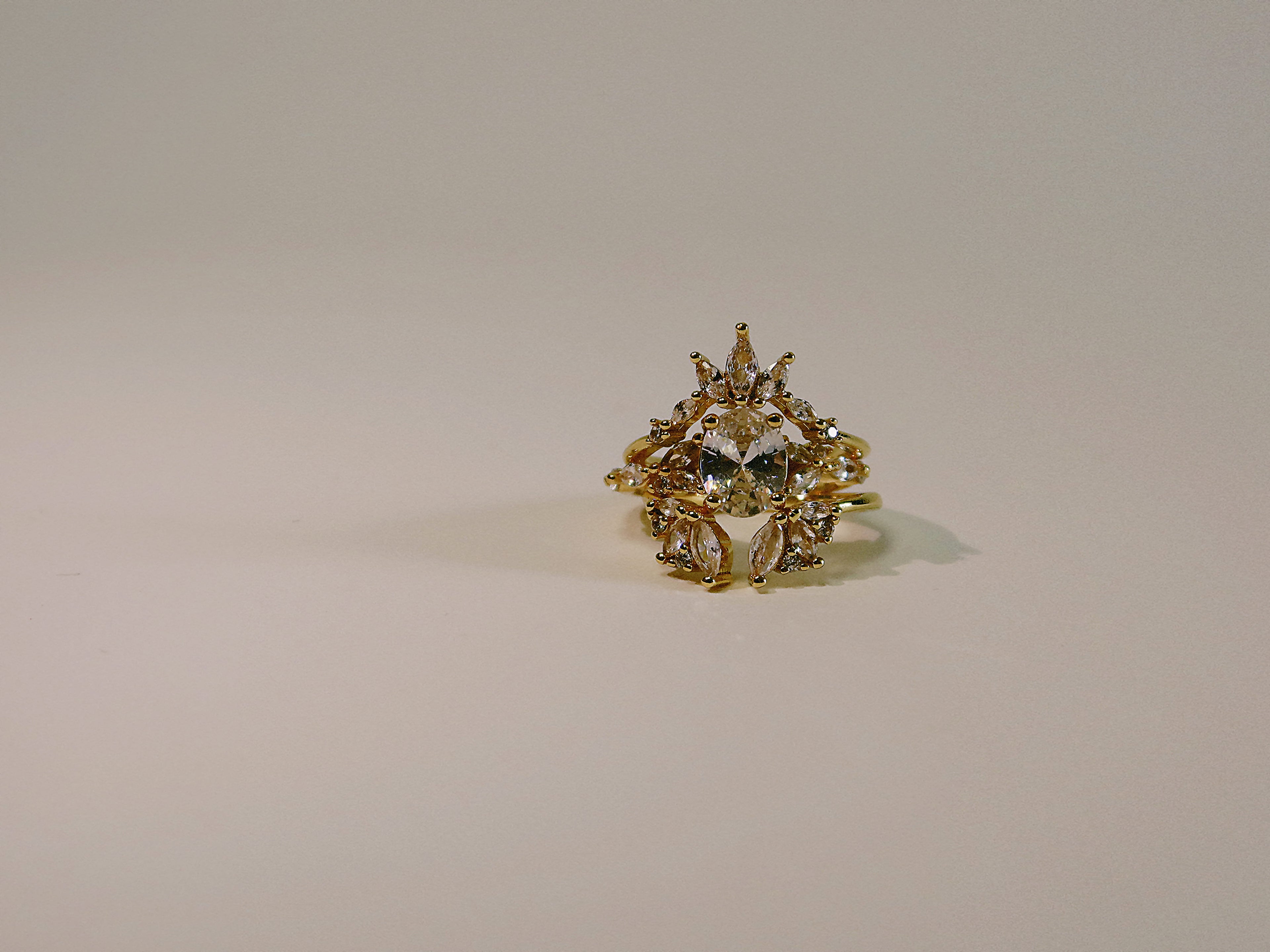 The Sovereign Trinity: The Oculus — Gold Plated Eco-Brass Oval Solitaire Cubic Zirconia Ring
