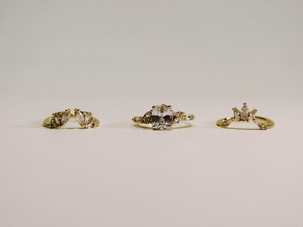 The Sovereign Trinity: The Oculus — Gold Plated Eco-Brass Oval Solitaire Cubic Zirconia Ring