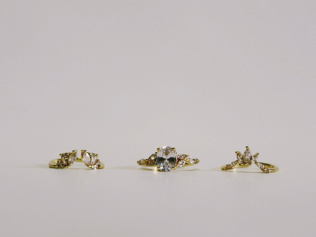 The Sovereign Trinity: The Oculus — Gold Plated Eco-Brass Oval Solitaire Cubic Zirconia Ring