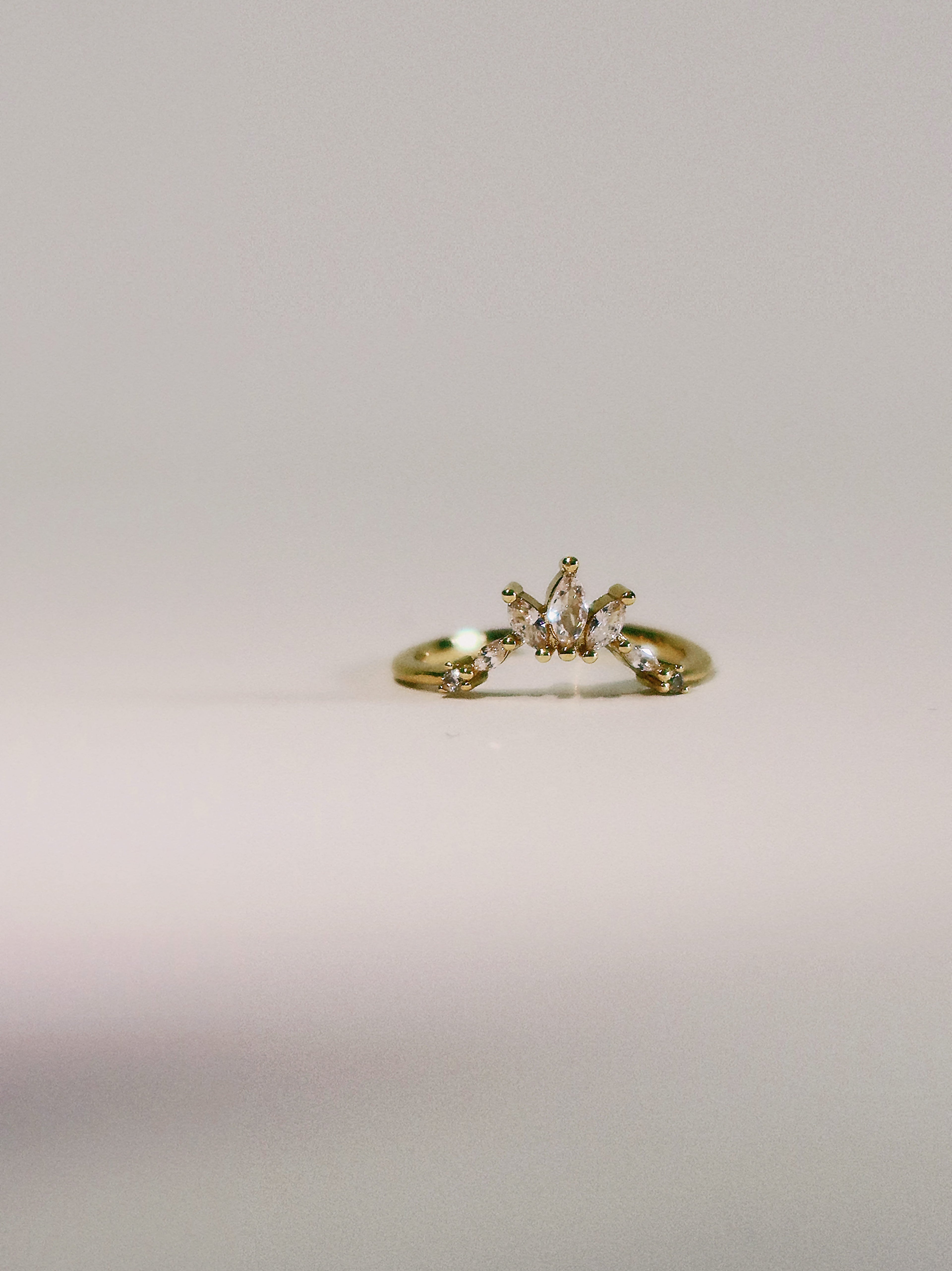 The Sovereign Trinity: The Crown — Gold Plated Eco-Brass Marquise Cubic Zirconia Ring