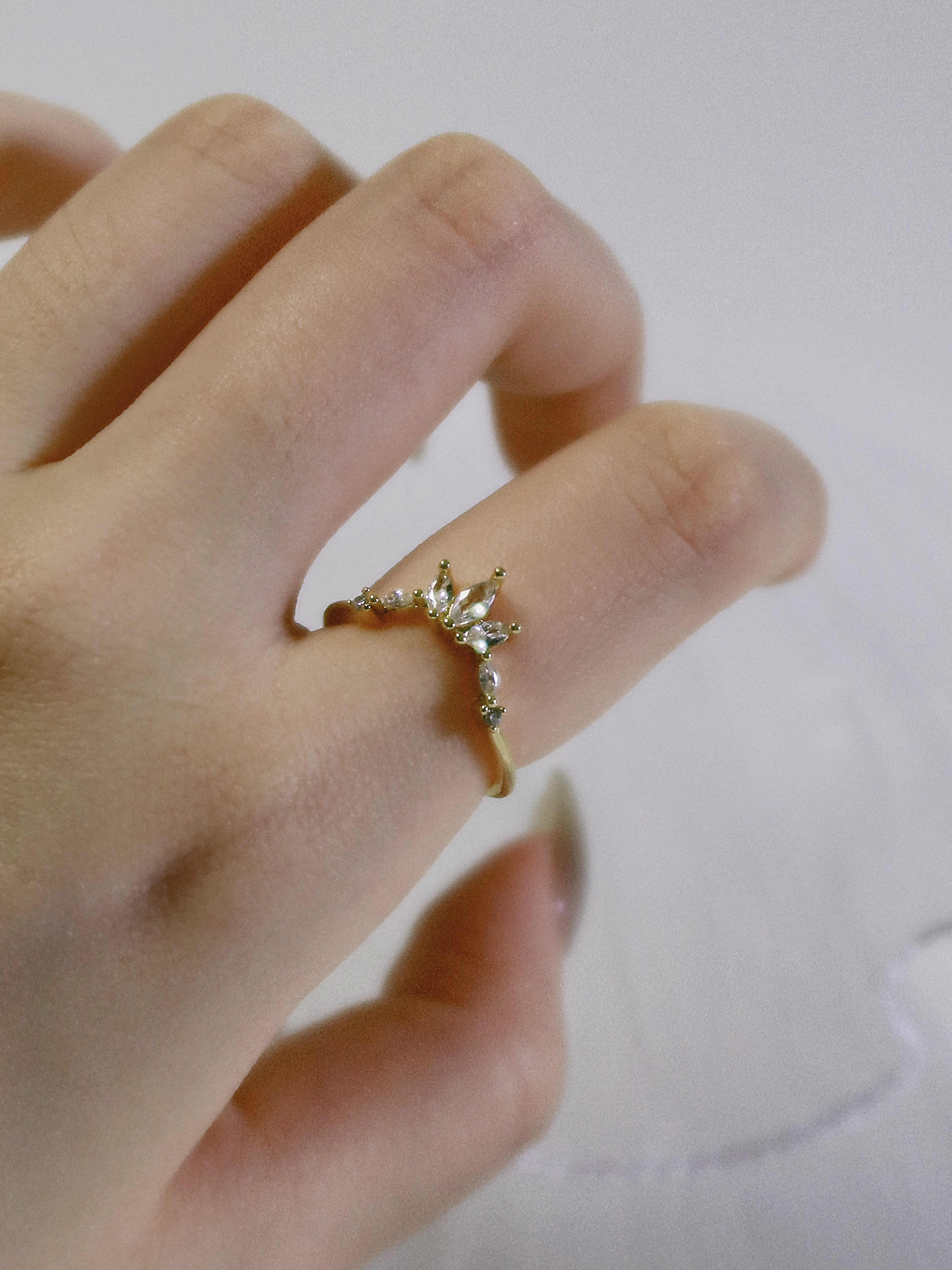 The Sovereign Trinity: The Crown — Gold Plated Eco-Brass Marquise Cubic Zirconia Ring