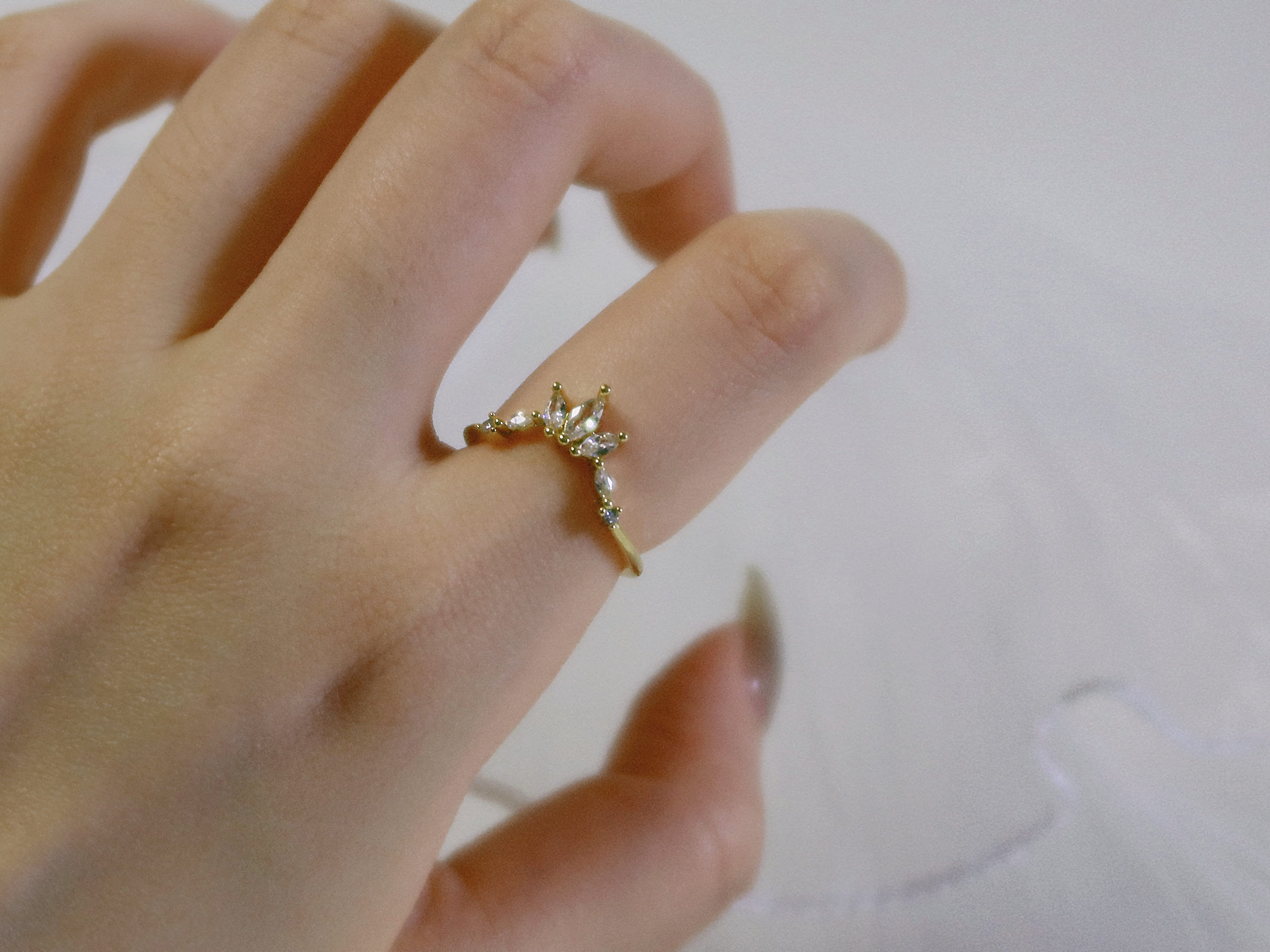 The Sovereign Trinity: The Crown — Gold Plated Eco-Brass Marquise Cubic Zirconia Ring
