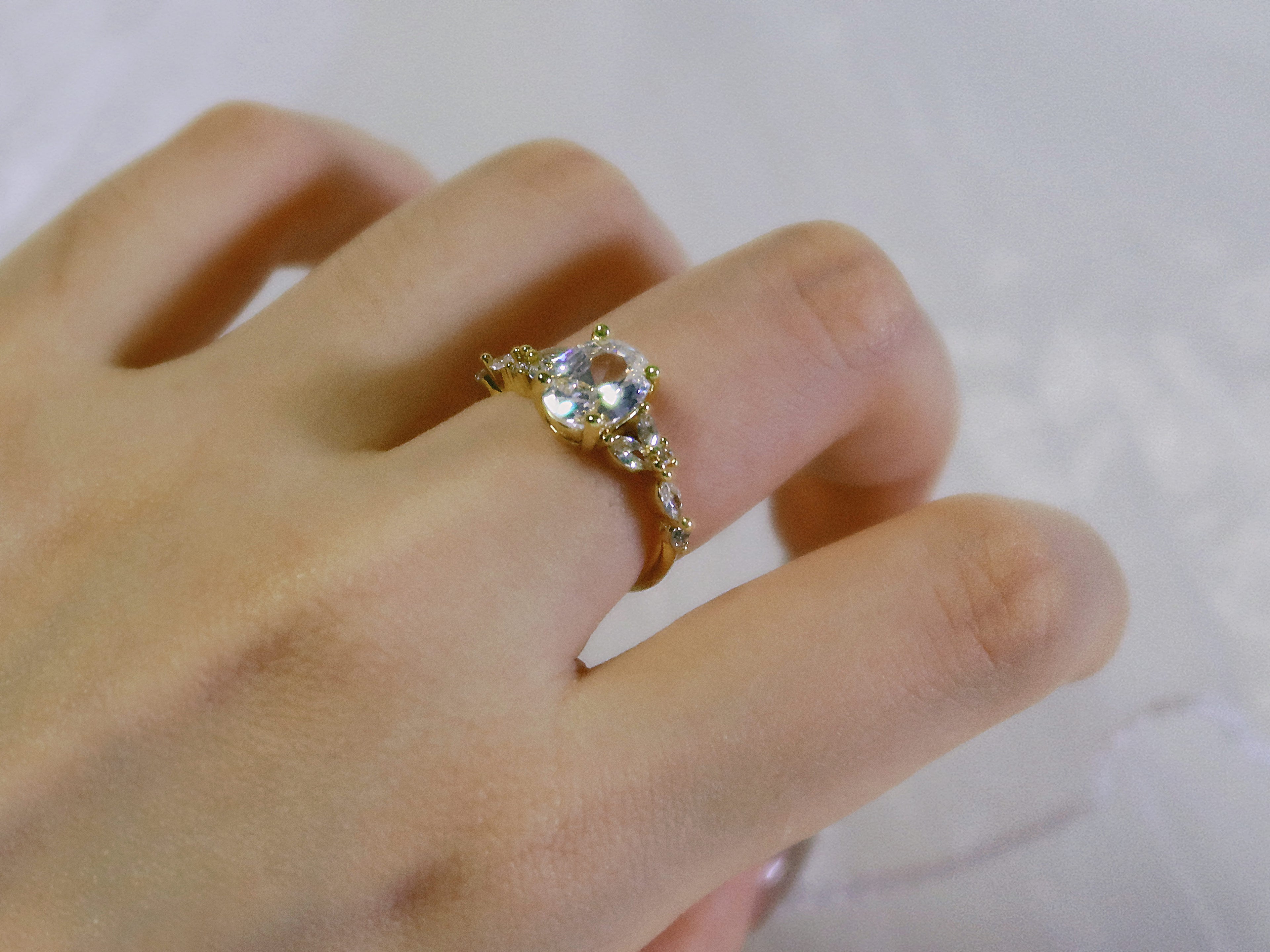 The Sovereign Trinity: The Oculus — Gold Plated Eco-Brass Oval Solitaire Cubic Zirconia Ring