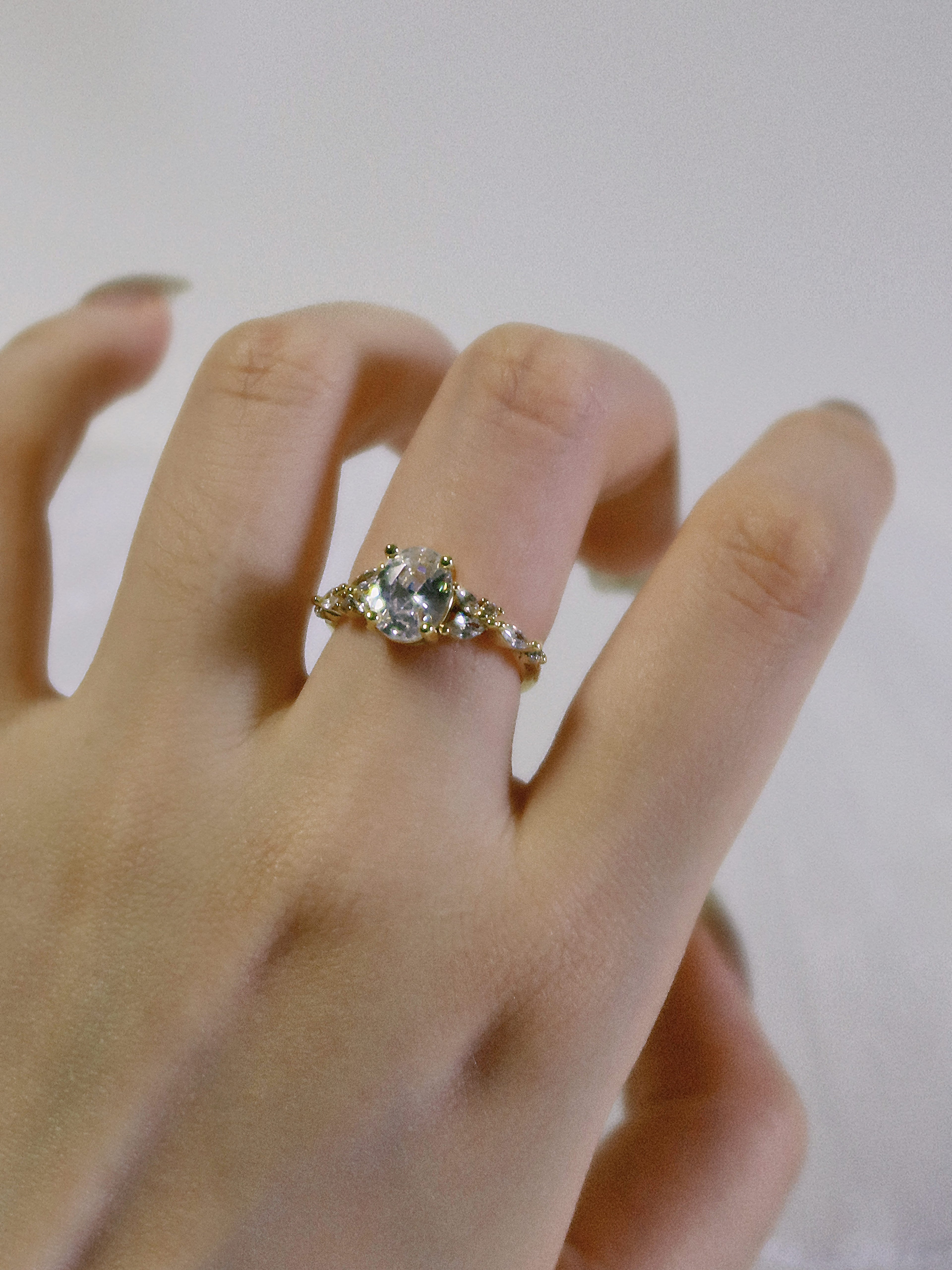 The Sovereign Trinity: The Oculus — Gold Plated Eco-Brass Oval Solitaire Cubic Zirconia Ring