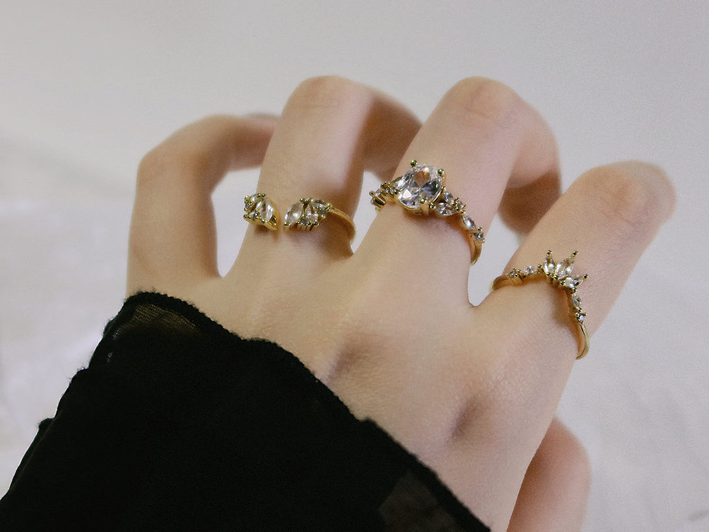 The Sovereign Trinity: The Oculus — Gold Plated Eco-Brass Oval Solitaire Cubic Zirconia Ring