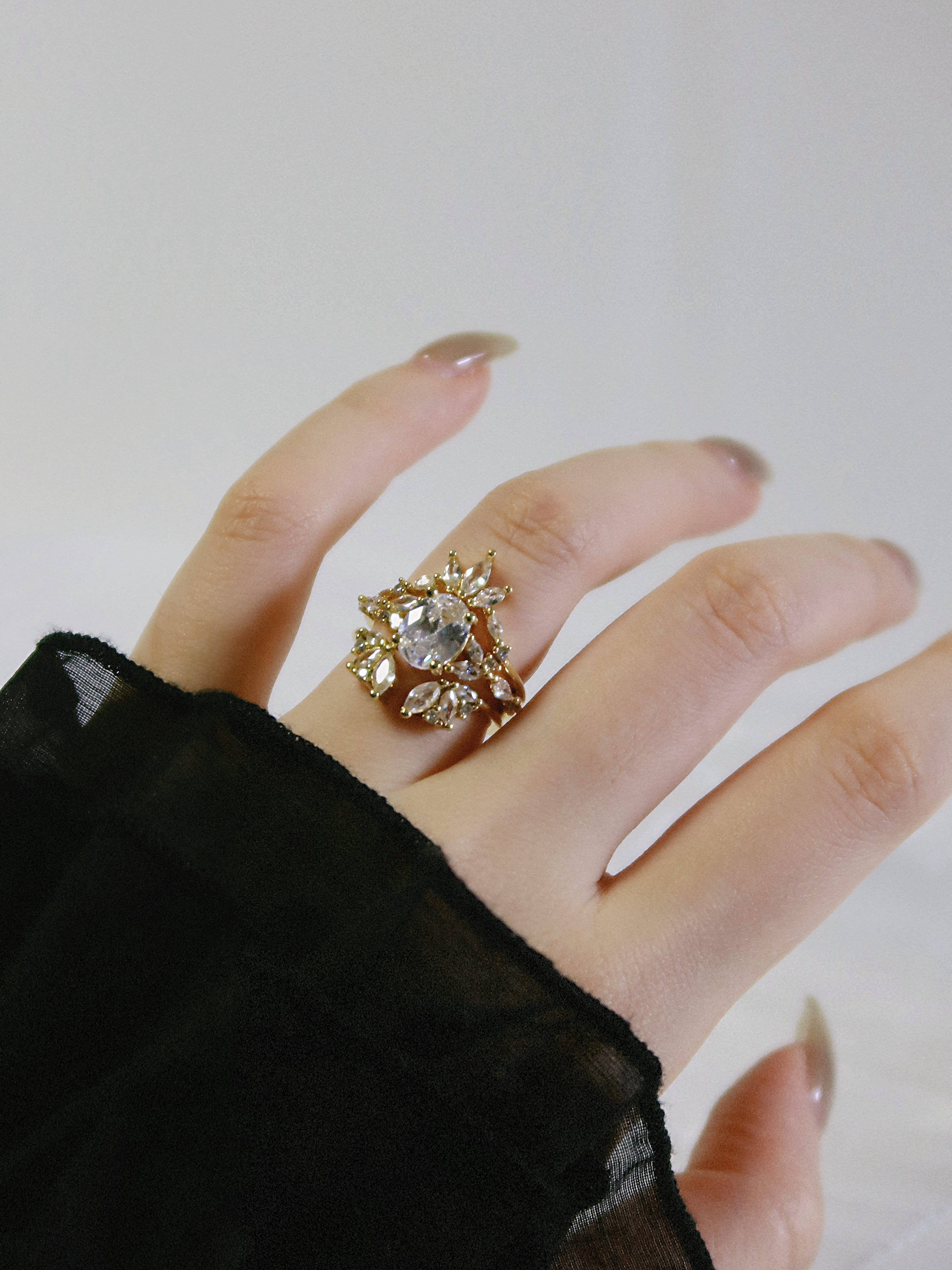 The Sovereign Trinity: The Oculus — Gold Plated Eco-Brass Oval Solitaire Cubic Zirconia Ring