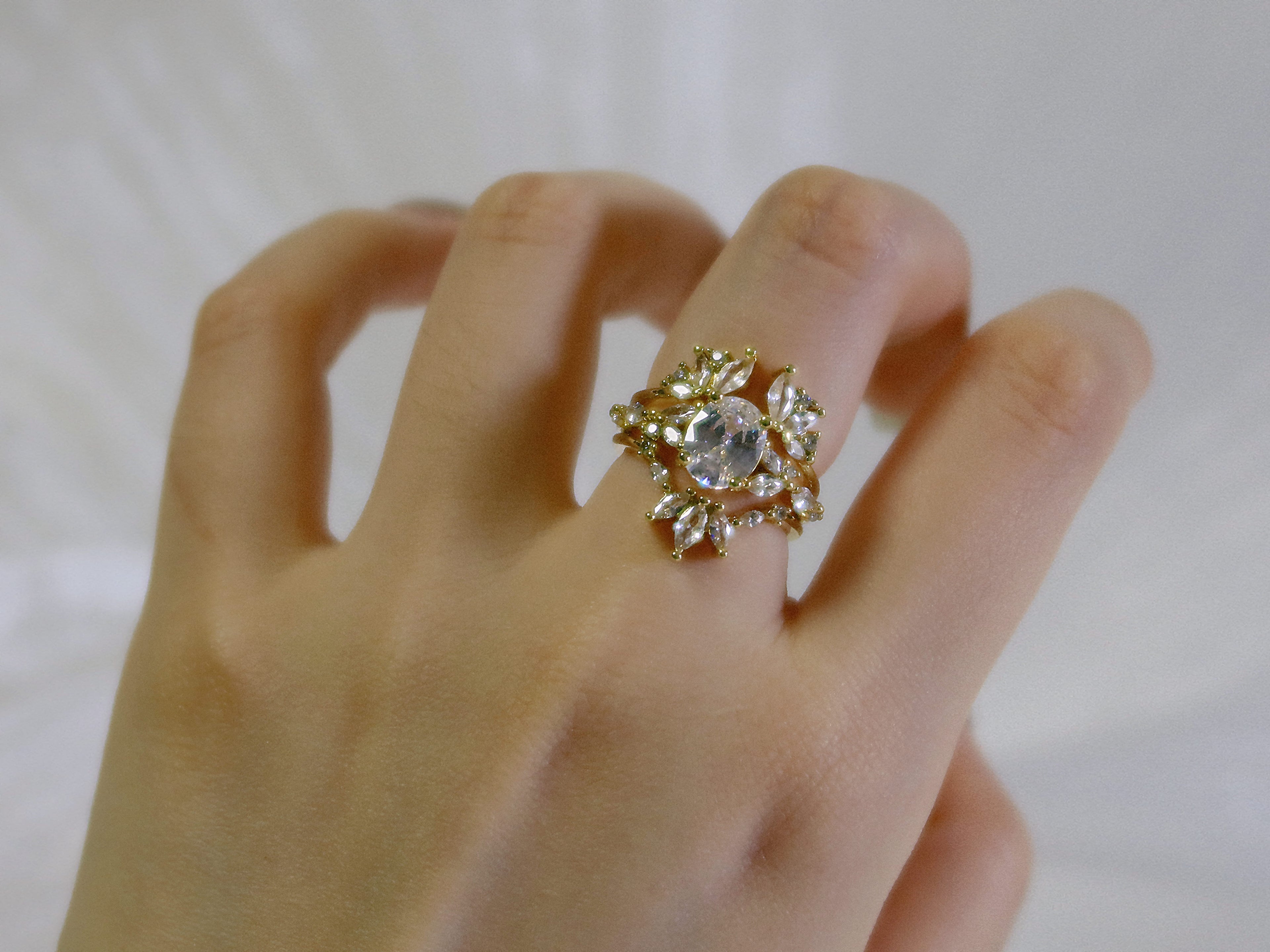 The Sovereign Trinity: The Oculus — Gold Plated Eco-Brass Oval Solitaire Cubic Zirconia Ring
