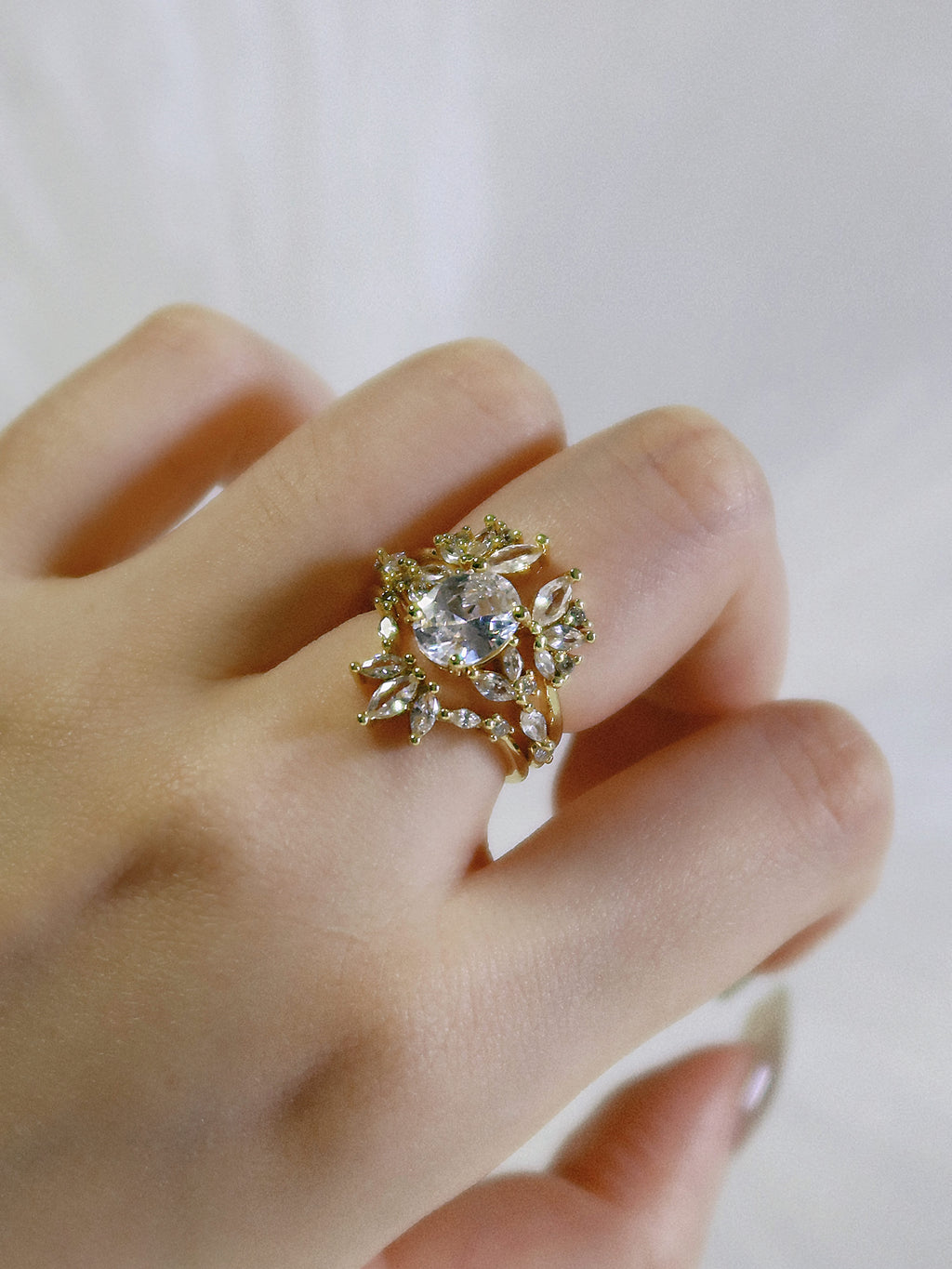 The Sovereign Trinity: The Oculus — Gold Plated Eco-Brass Oval Solitaire Cubic Zirconia Ring
