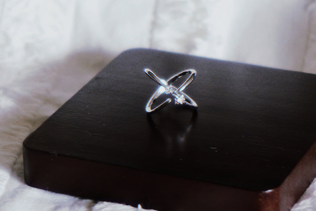 Star-Track Pinky Ring – S925 Sterling Silver Geometric Ring with Zircon