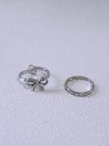 Renew – Bow & Butterfly Band Ring Set
